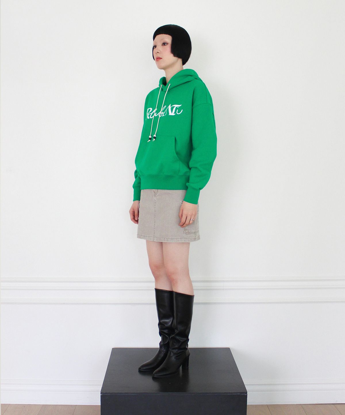 루바티(RUBATI) Lettering Logo HOOD (GREEN)