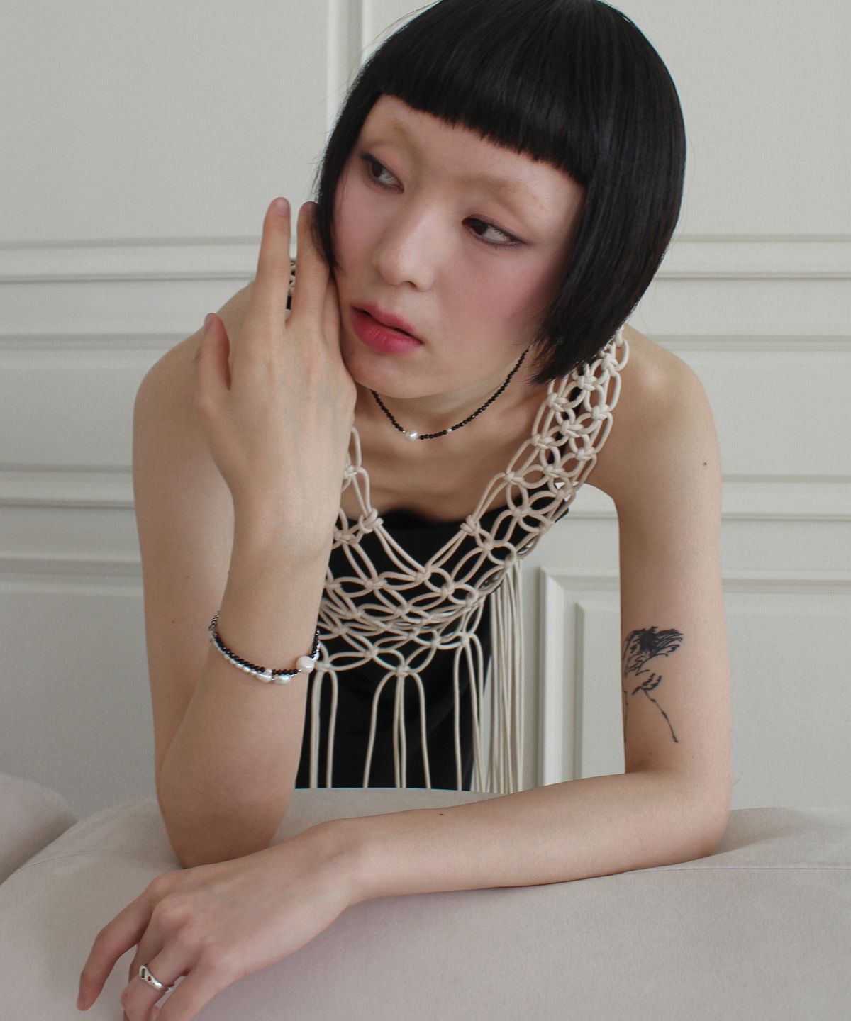 루바티(RUBATI) Onyx+Pearl NECKLACE