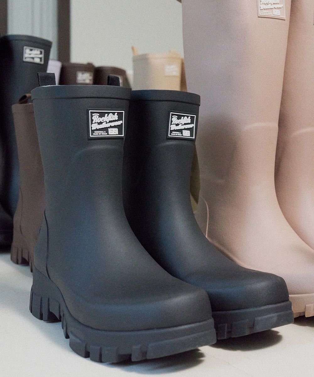 ★Rockfish Weatherwear★ FLATFORM LACEUP RAIN BOOTS MIDDLE Rockfish Weatherwear] FLATFORM RAIN BOOTS MIDDLE - 6color