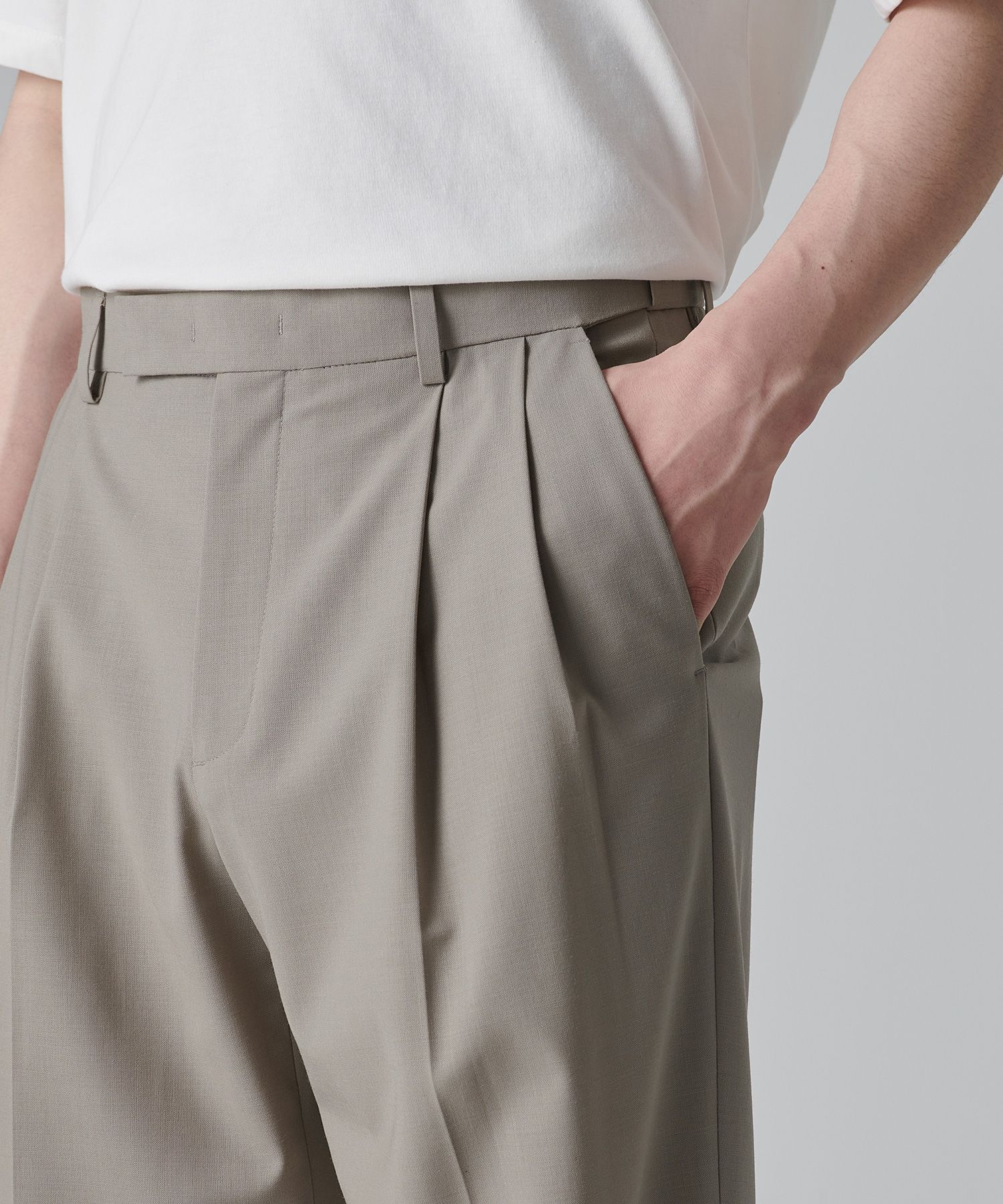 MUSINSA公式 | MUSINSA STANDARD Summer Wool Two Tuck Wide