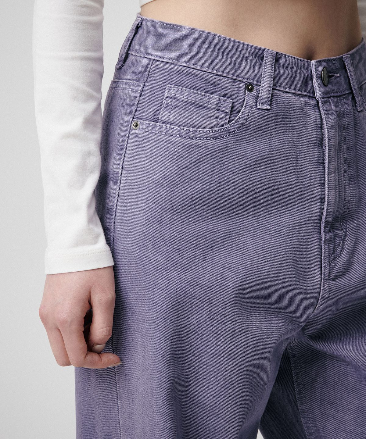 무신사 스탠다드 우먼(MUSINSA STANDARD WOMAN) 우먼즈 가먼트 다잉 레귤러 핏 데님 팬츠 [퍼플]