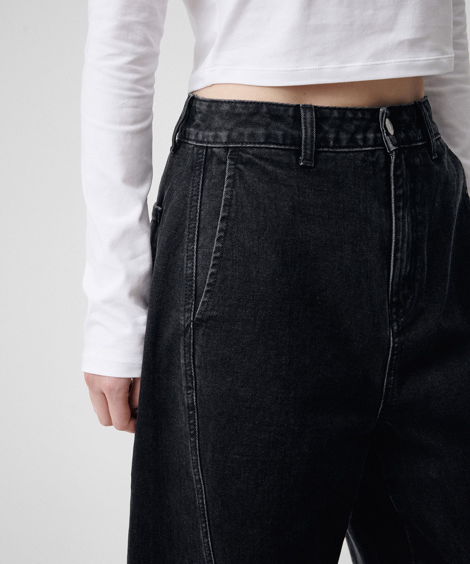 ★MUSINSA STANDARD★ Denim Wide Balloon Pants Washed Black M MUSINSA | MUSINSA STANDARD DENIM WIDE BALLOON PANTS [WASHED