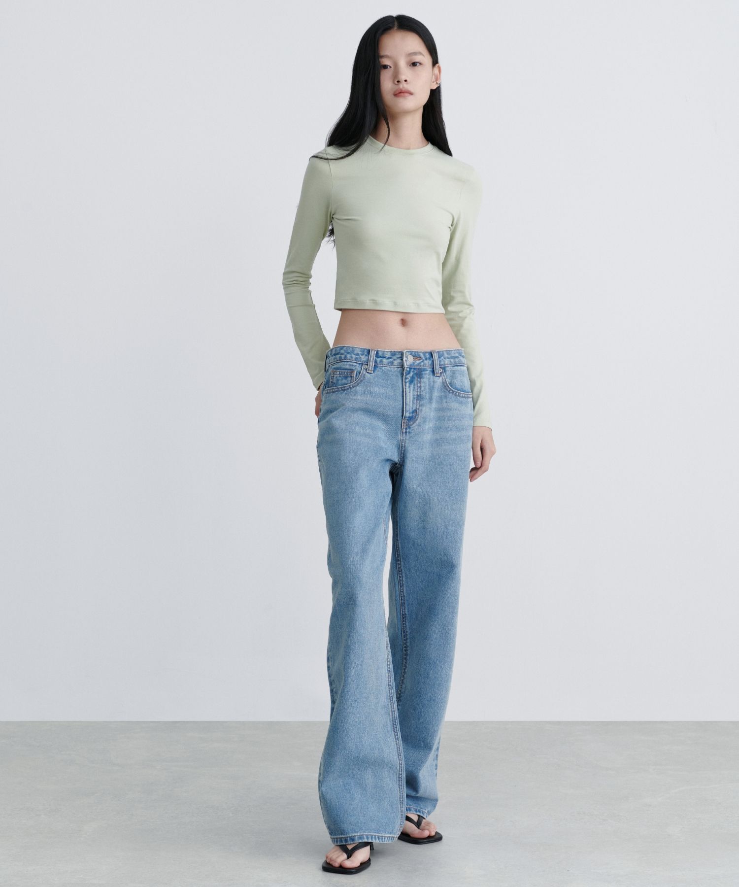 ★MUSINSA STANDARD★ Front destroyed wide denim pants washed MUSINSA | MUSINSA STANDARD Front Destroyed Wide Denim Pants