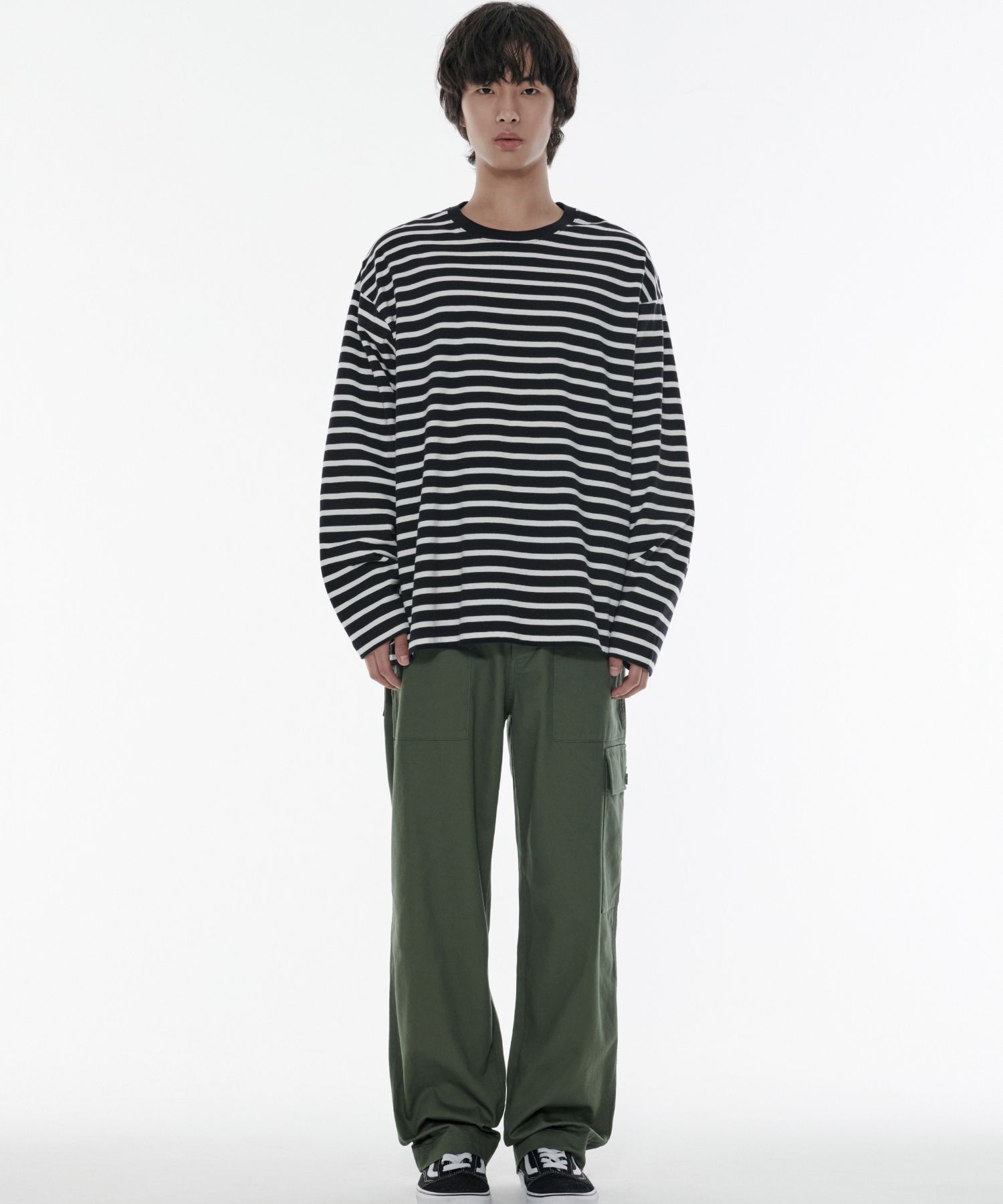 Tシャツ・カットソー *MUSINSA STANDARD* Breton Stripe Relaxed Long Sleeve T-Shirt MUSINSA公式 | MUSINSA STANDARD Breton Stripe Relaxed Long