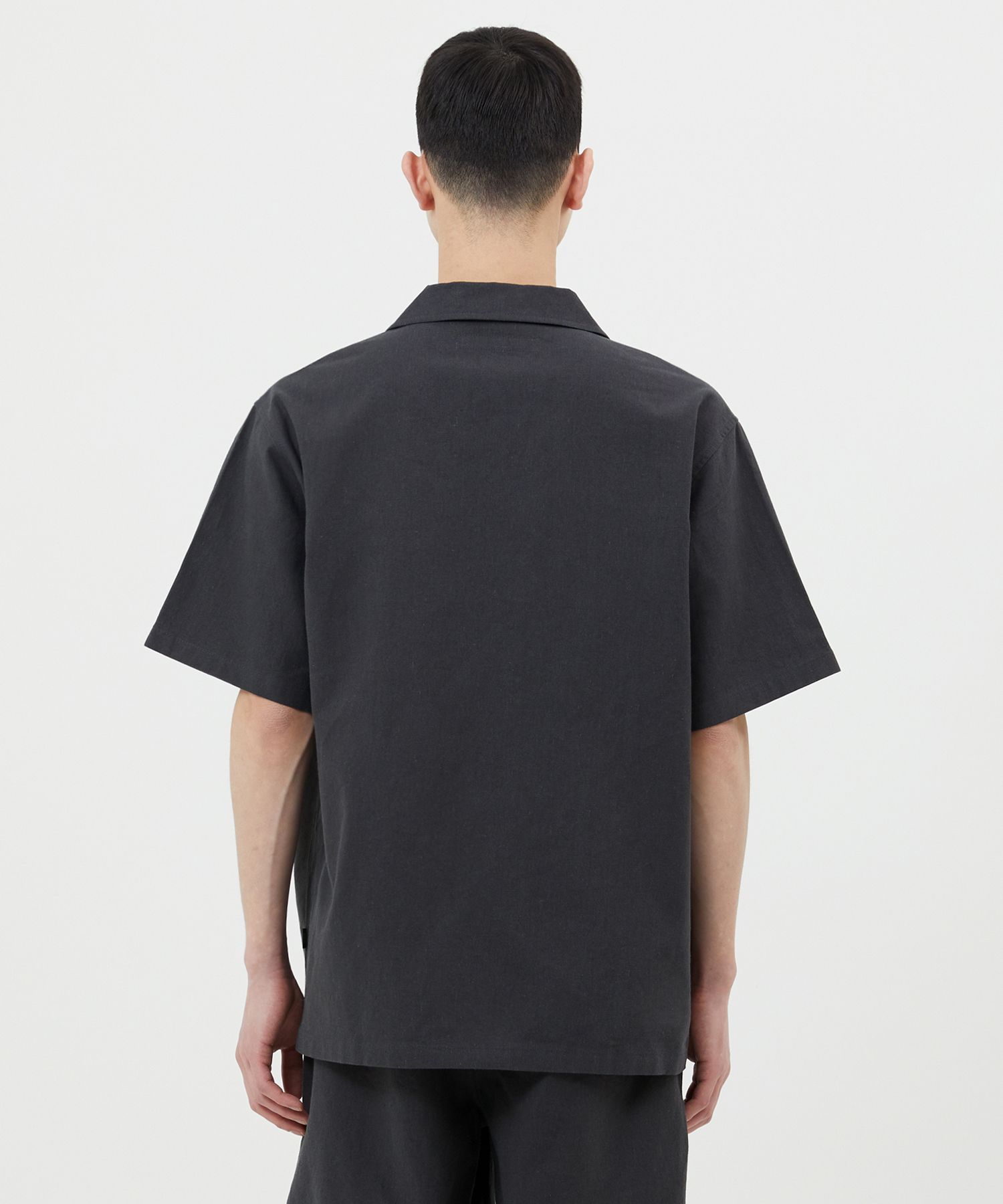MUSINSA | LMC GLOBE LINEN SHORT SLV SHIRT black