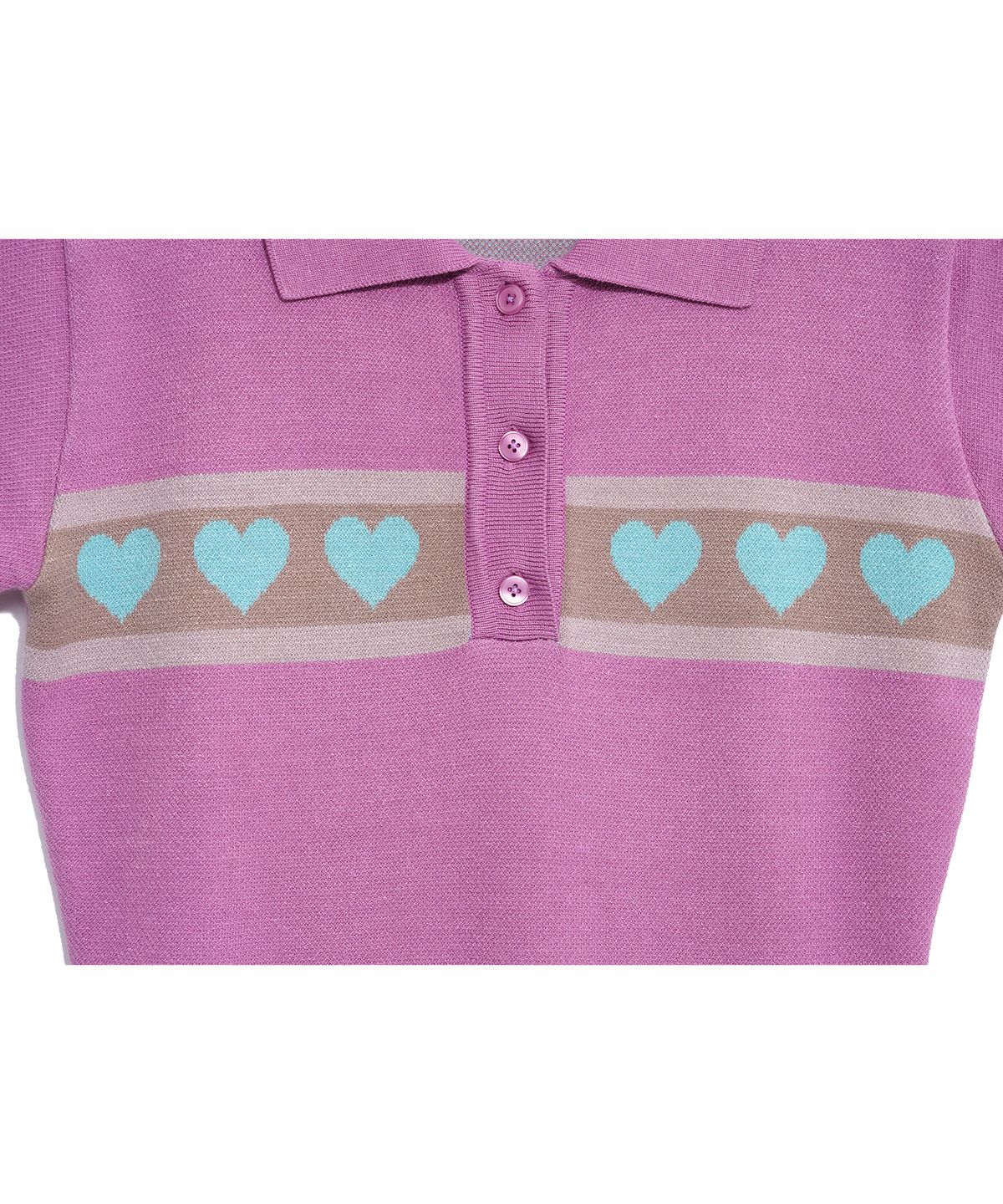하이스쿨디스코(HIGH SCHOOL DISCO) HEART RUFFLE KNIT OPS_PINK