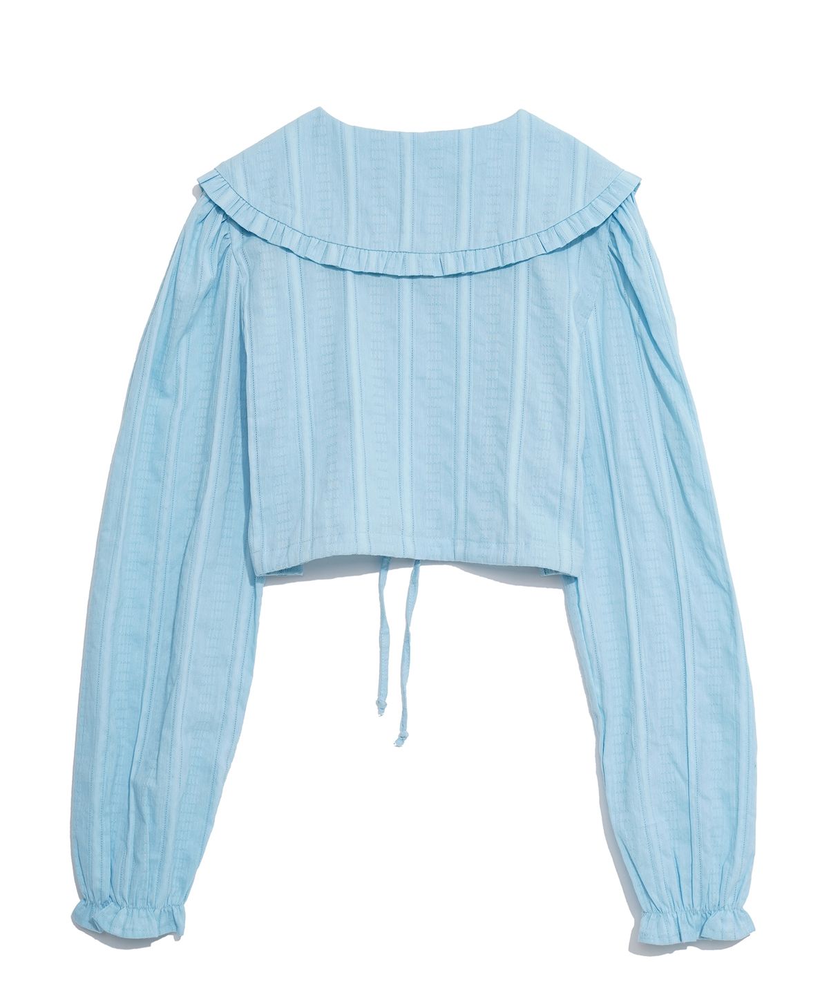 하이스쿨디스코(HIGH SCHOOL DISCO) RUFFLE COLLAR BLOUSE_SKY BLUE