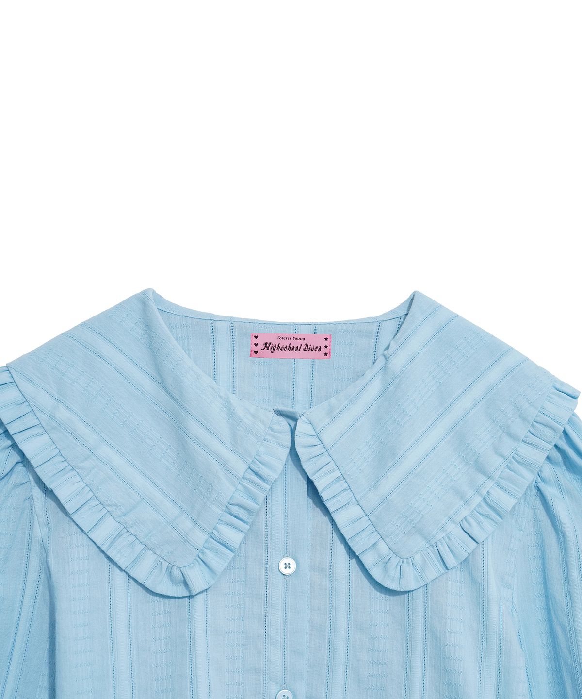 하이스쿨디스코(HIGH SCHOOL DISCO) RUFFLE COLLAR BLOUSE_SKY BLUE