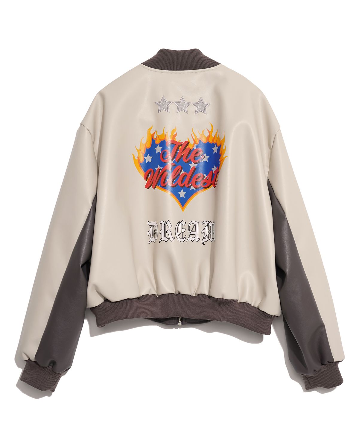 하이스쿨디스코(HIGH SCHOOL DISCO) WILDEST FLAME VARCITY JACKET_CHACOAL