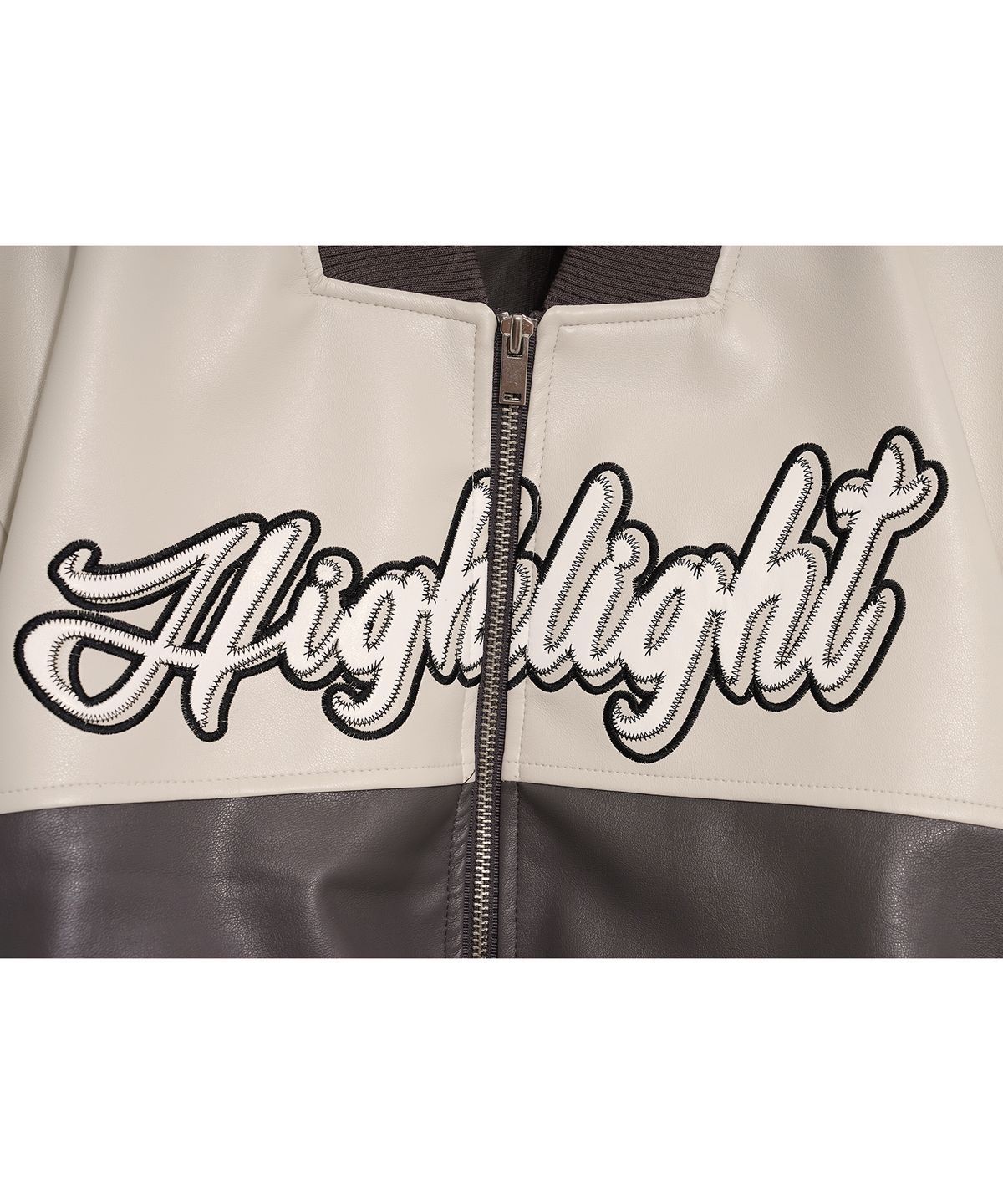 하이스쿨디스코(HIGH SCHOOL DISCO) WILDEST FLAME VARCITY JACKET_CHACOAL