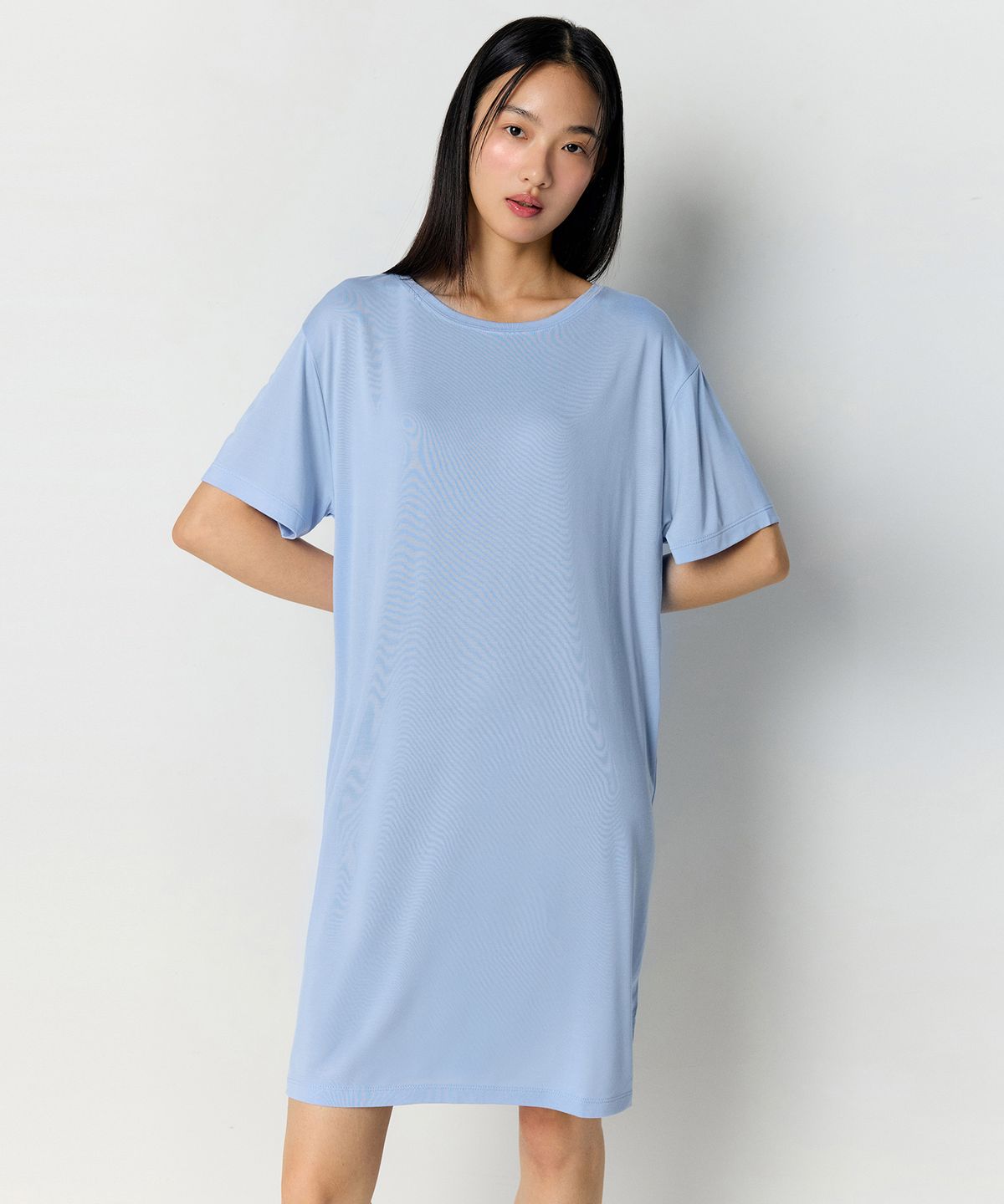 무신사 스탠다드 우먼(MUSINSA STANDARD WOMAN) 우먼즈 모달 라운지 티셔츠 드레스 [라이트 블루]