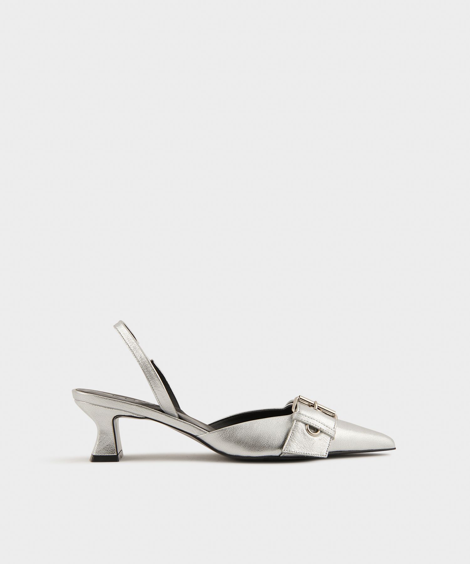 KHIHO ■ POINTED BUCKLE SLINGBACK MUSINSA | KHIHO POINTED BUCKLE SLINGBACK SILVER