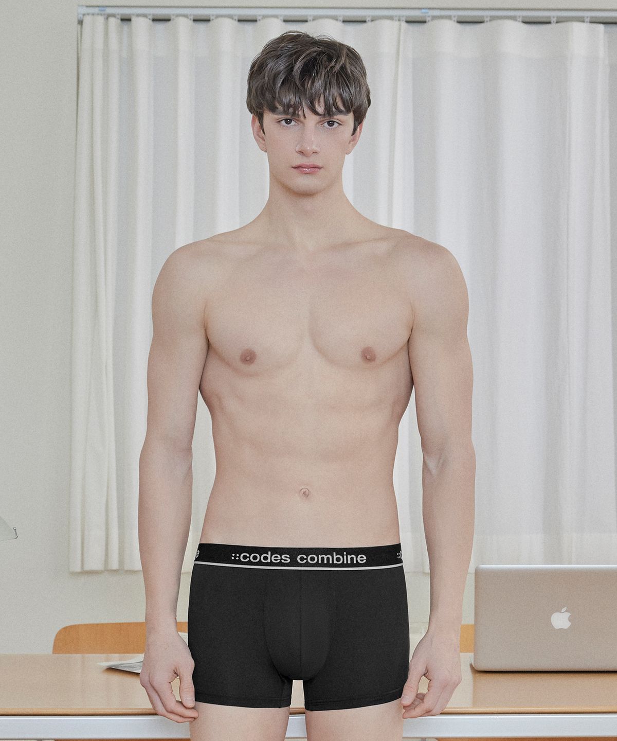 코데즈컴바인 이너웨어(CODES COMBINE INNERWEAR) 에어로쿨 로고아웃밴드 블랙 3PACK 드로즈