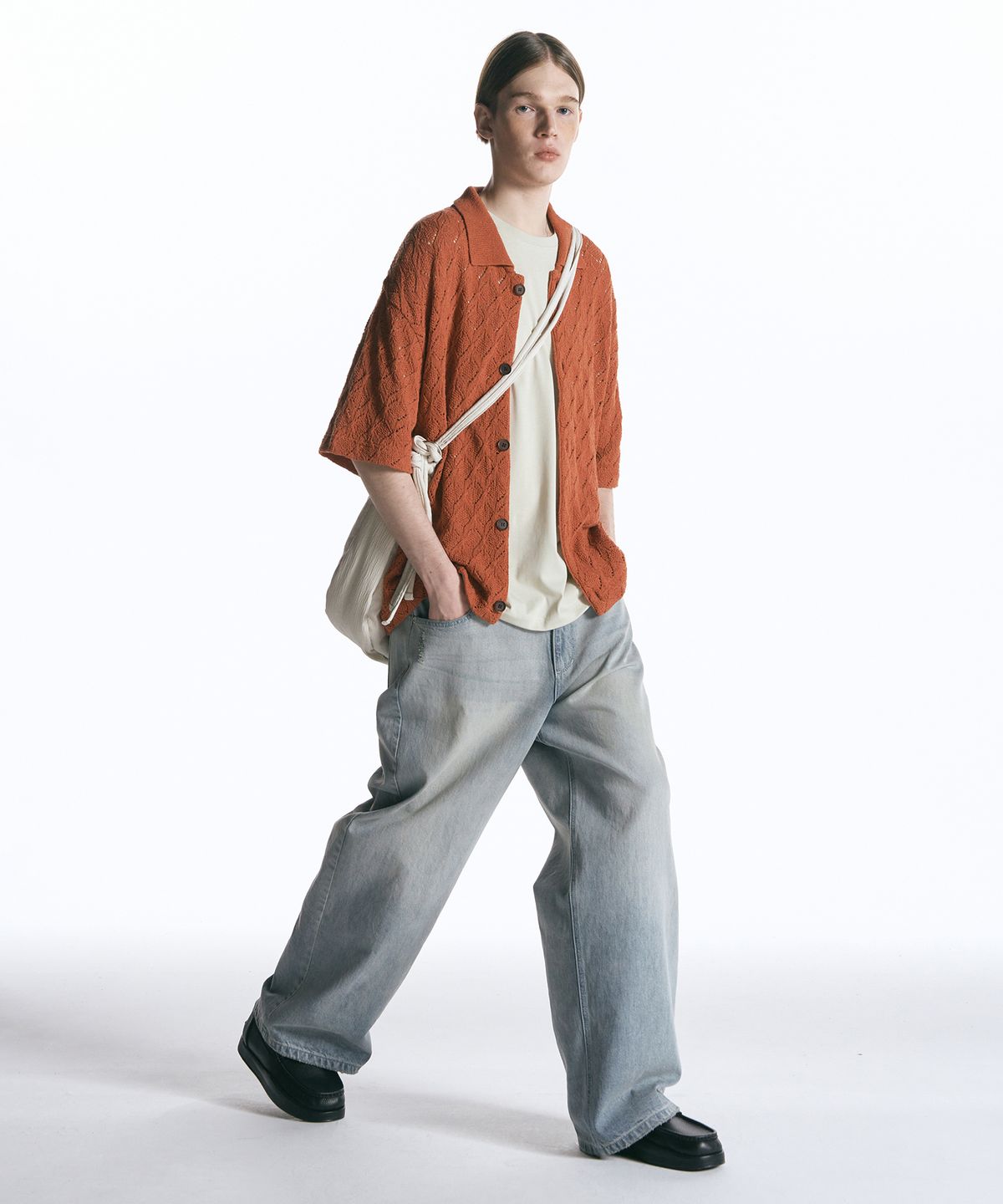 인사일런스(INSILENCE) 크래프트 스카시 카디건 ORANGE BROWN