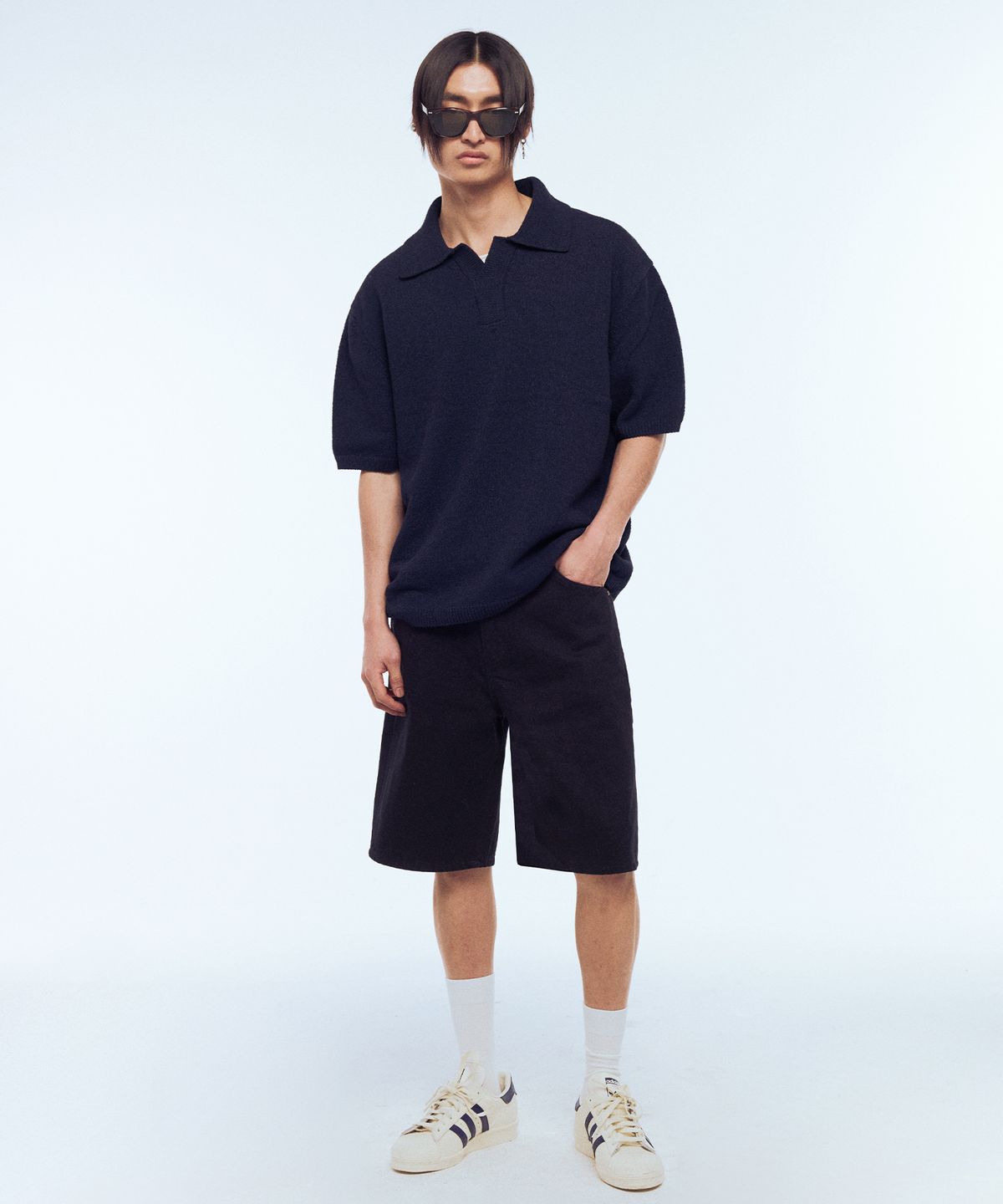 엘무드(LMOOD) 버뮤다 톰보이 데님 퓨어 블랙