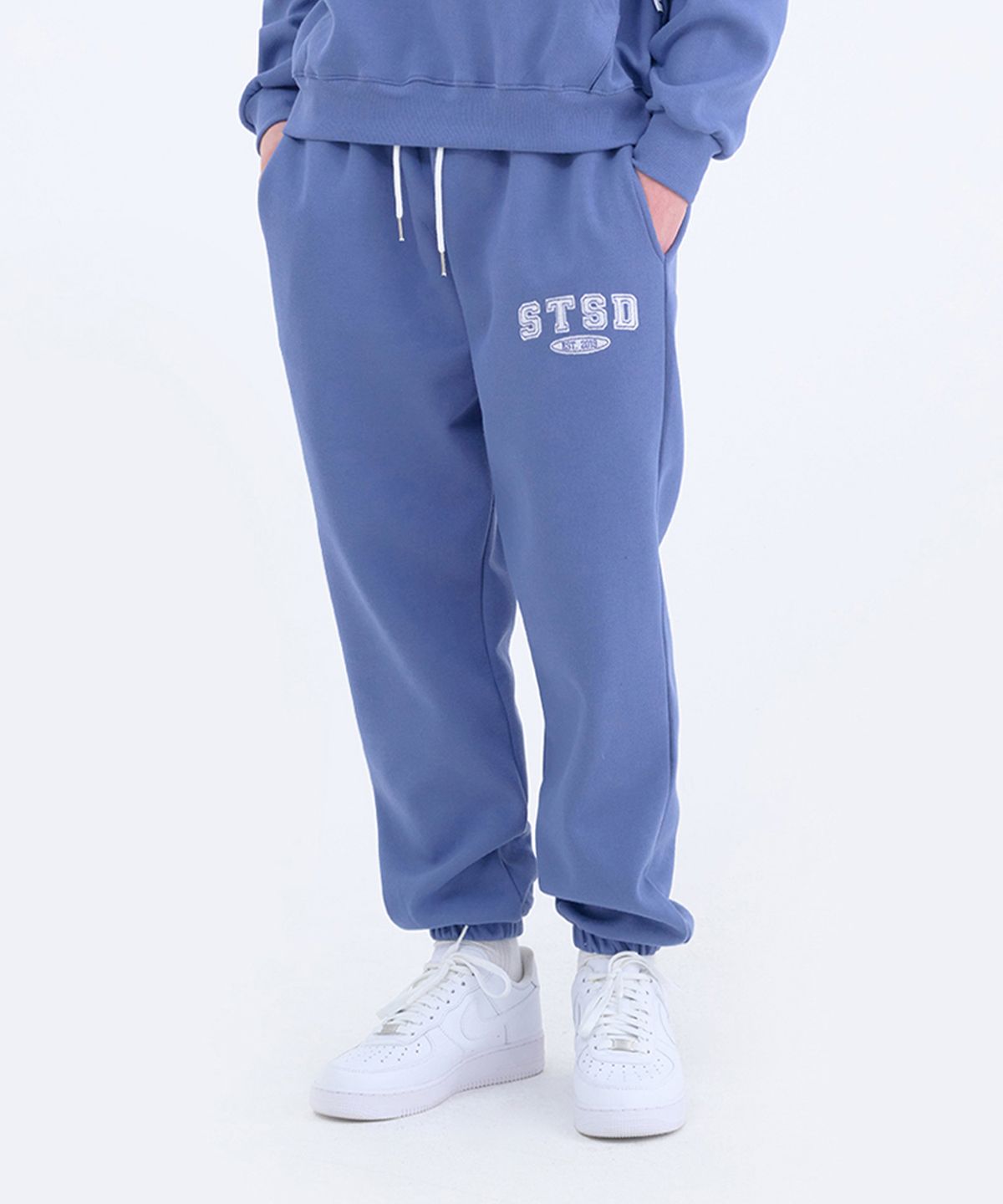 에스릿 스튜디오(SLIT STUDIO) STSD 아치 로고 스웨트 조거팬츠 블루
