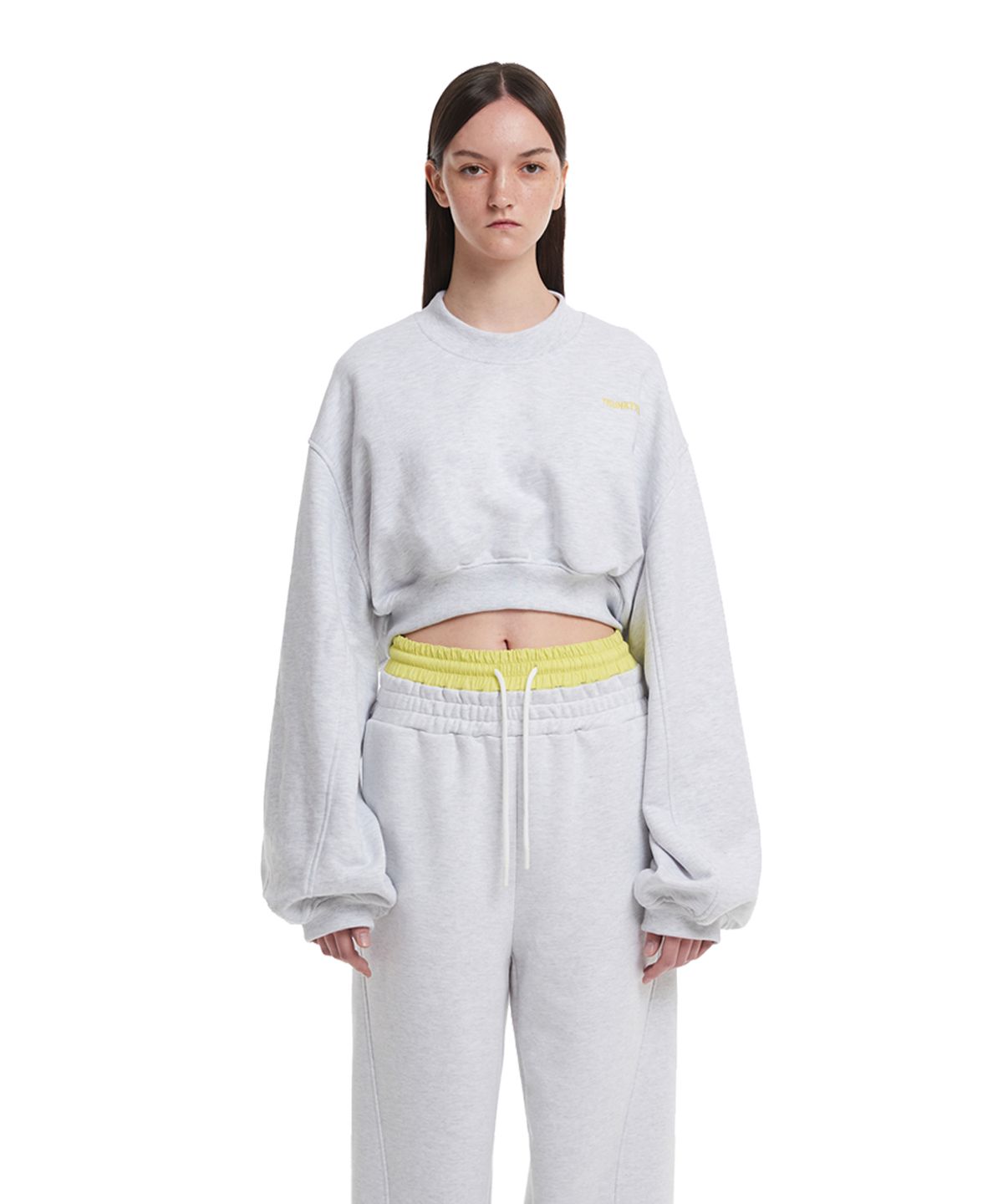 트렁크프로젝트(TRUNK PROJECT) Logo Cropped Sweatshirt_Grey