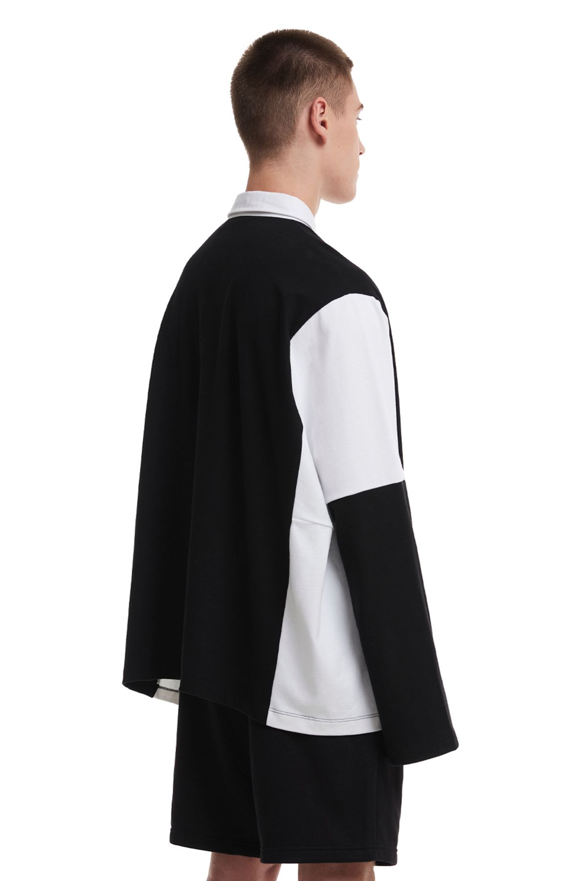 트렁크프로젝트(TRUNK PROJECT) Paneled Polo Shirt_Black