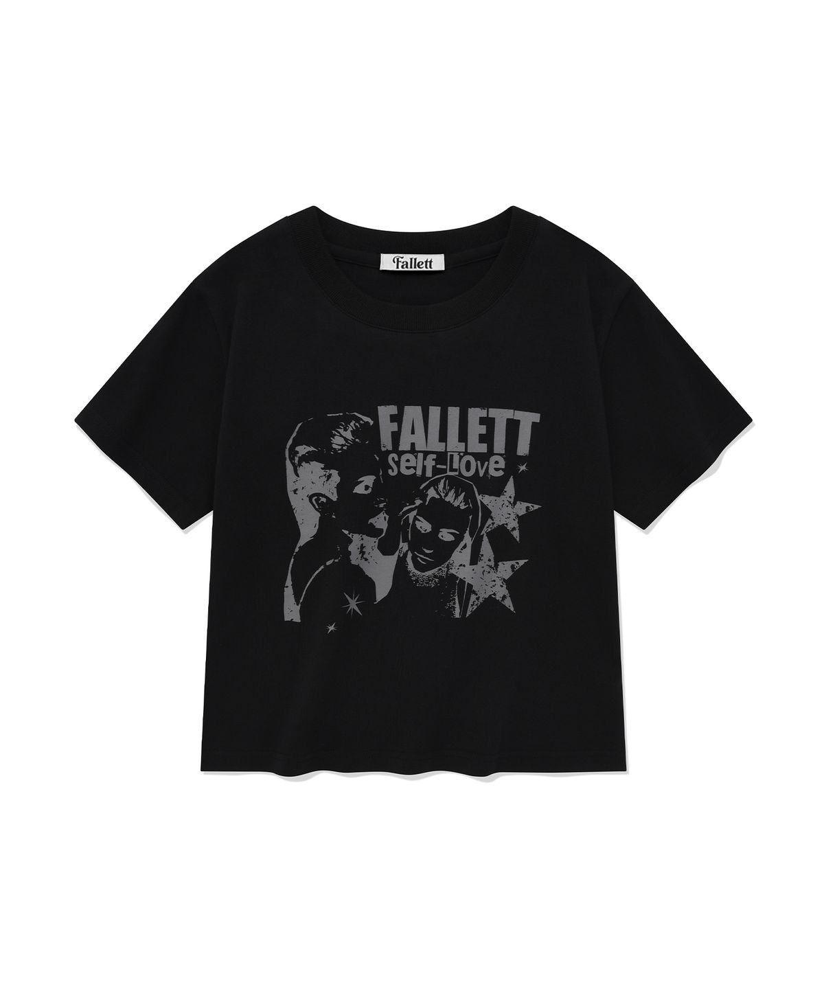 팔렛(FALLETT) 셀프러브 크롭 반팔티 블랙