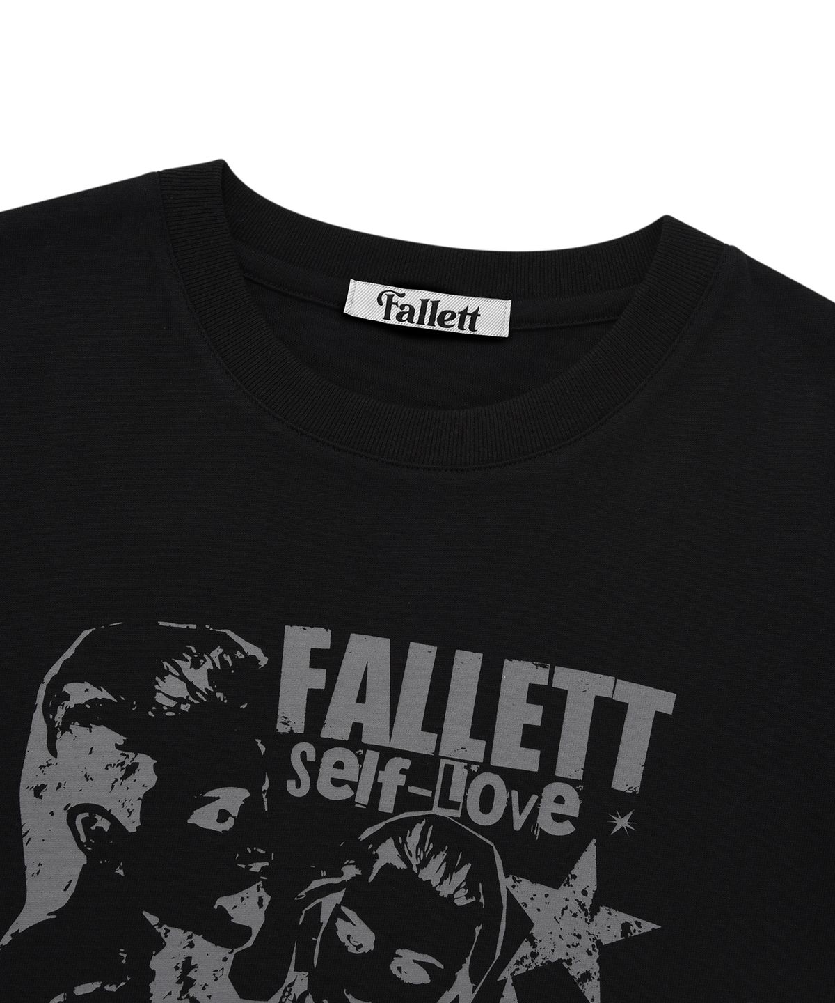 팔렛(FALLETT) 셀프러브 크롭 반팔티 블랙