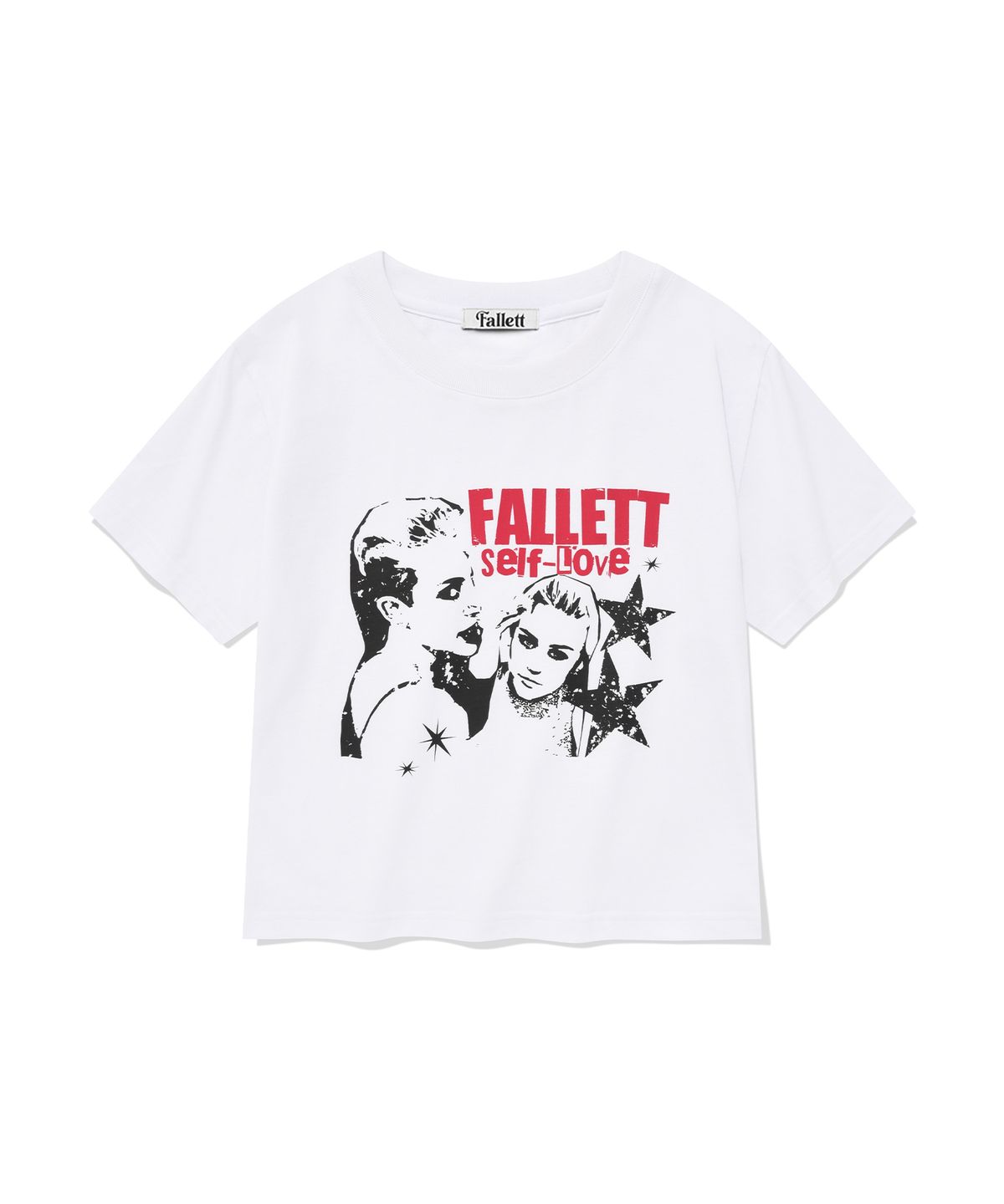 팔렛(FALLETT) 셀프러브 크롭 반팔티 화이트