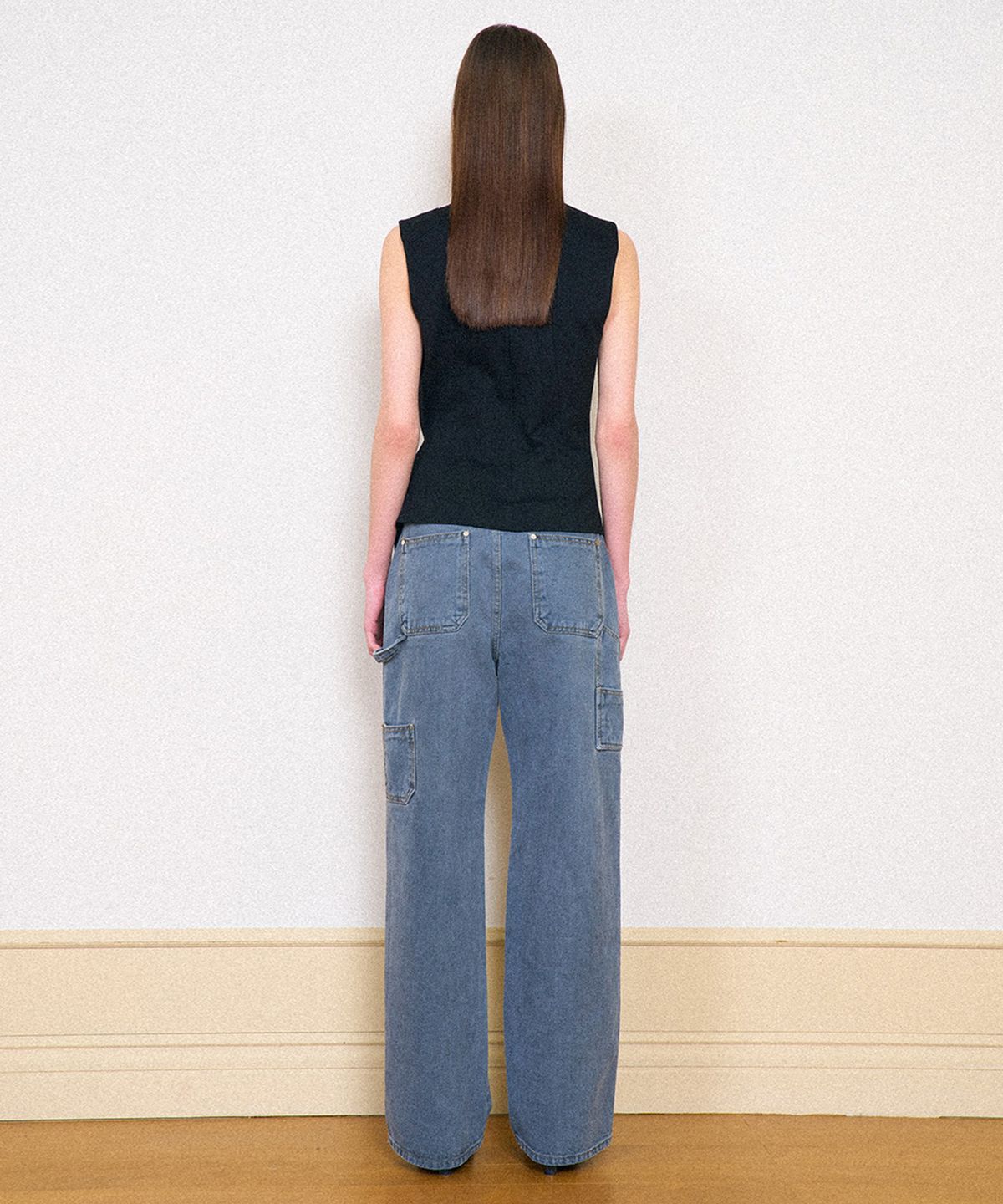 파르티멘토 우먼(PARTIMENTO WOMEN) 로우라이즈 워크 진_블루 그레이
