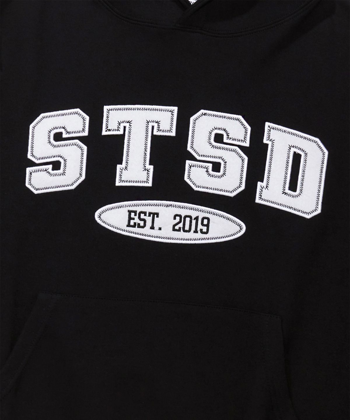 에스릿 스튜디오(SLIT STUDIO) [SET] STSD 아치 로고 스웨트 셔츠 후드 조거팬츠 셋업 2P  블랙