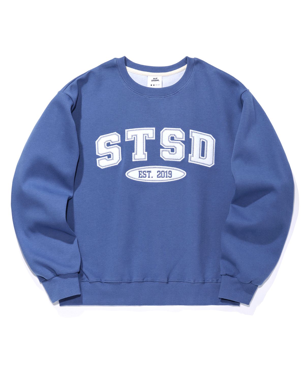 에스릿 스튜디오(SLIT STUDIO) [SET] STSD 아치 로고 스웨트 셔츠 후드 조거팬츠 셋업 2P  블루