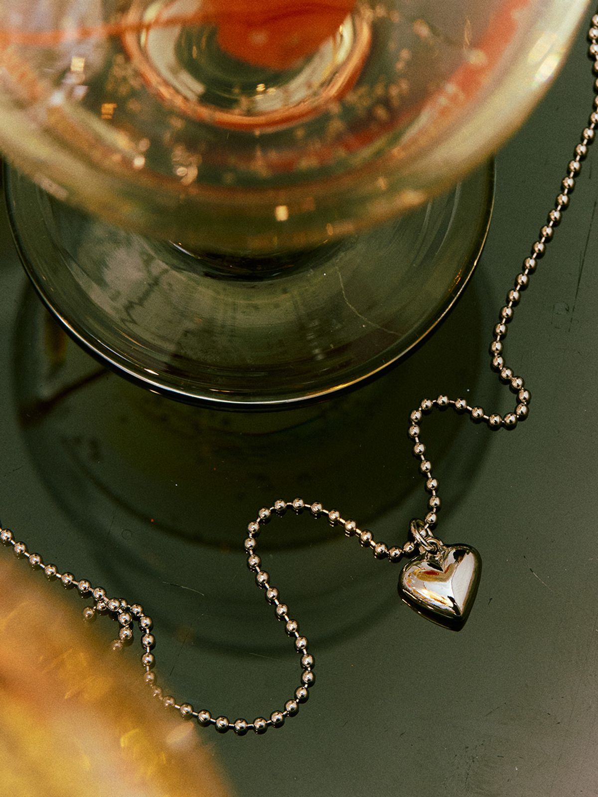 빈티지헐리우드(VINTAGE HOLLYWOOD) Petit Heart Ball Chain Necklace_VH2313NE007B