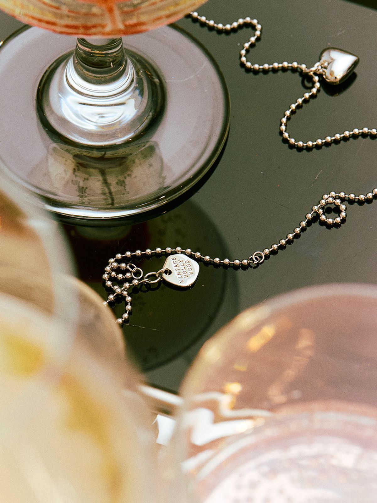 빈티지헐리우드(VINTAGE HOLLYWOOD) Petit Heart Ball Chain Necklace_VH2313NE007B