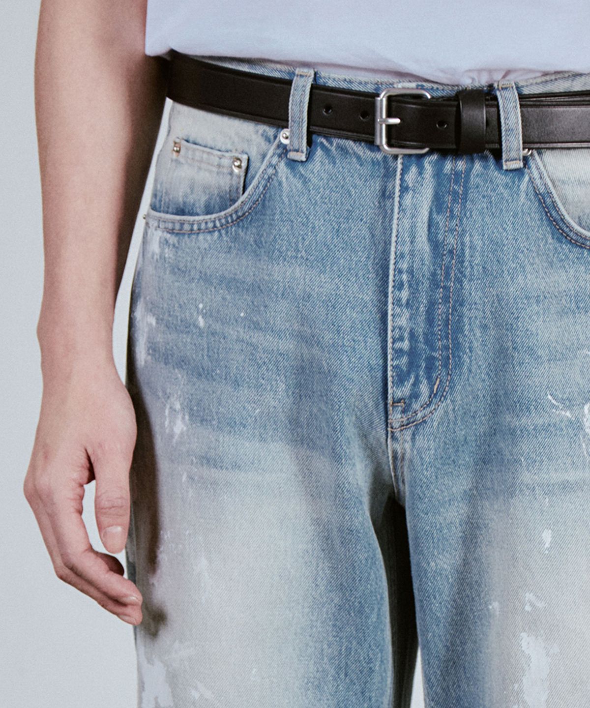 브랜디드(BRANDED) 51066 CONE SPLASH EFFECT JEANS [WIDE STRAIGHT]