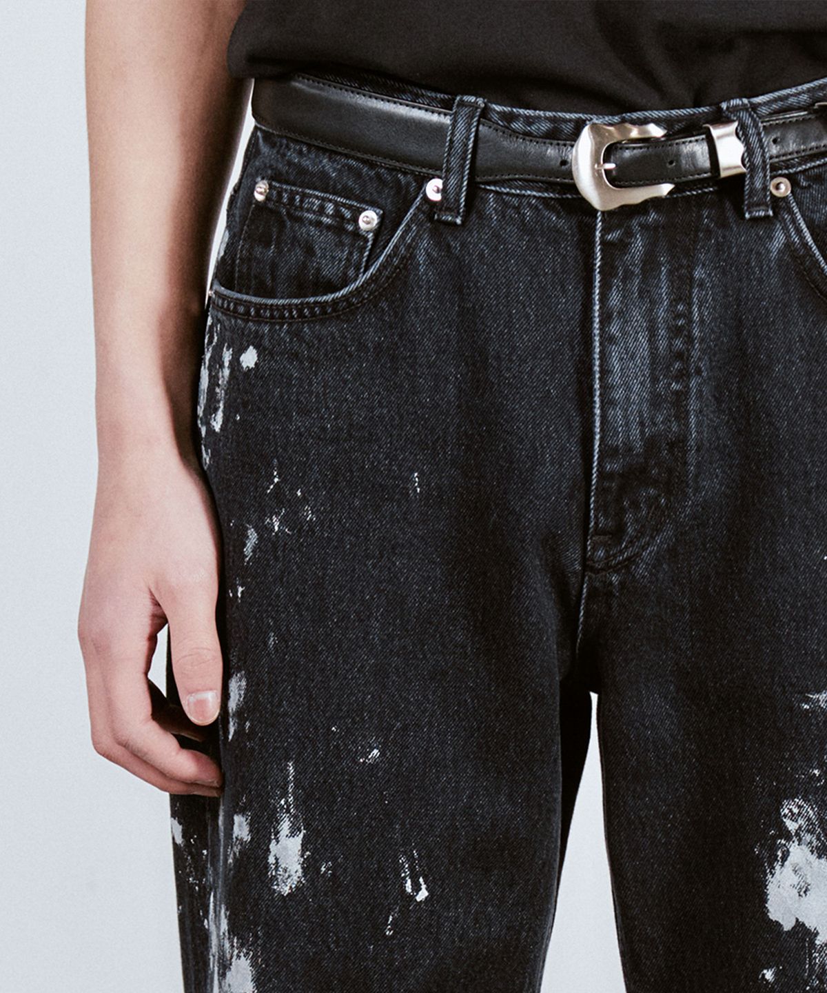 브랜디드(BRANDED) 51067 CONE INK SPLATTER JEANS [WIDE STRAIGHT]