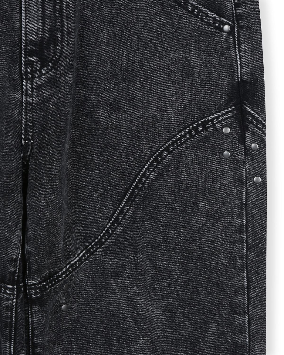 비슬로우(BESLOW) STUDED WESTERN JEAN BLACK WASHED