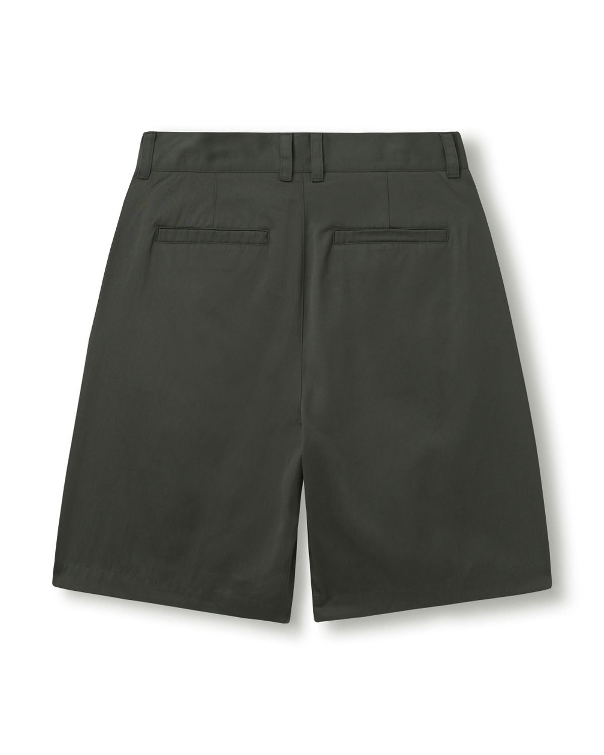 비슬로우(BESLOW) WIDE FIT TWO TUCK SHORTS OLIVE GREY