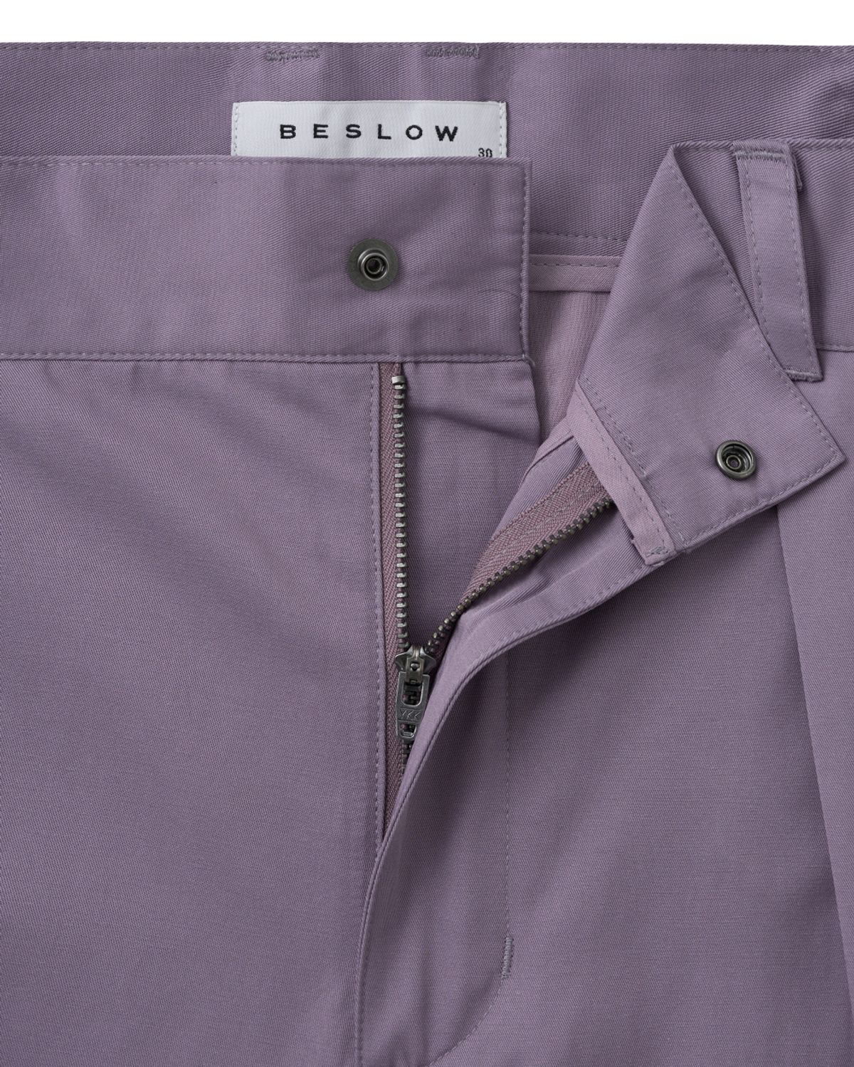 비슬로우(BESLOW) WIDE FIT TWO TUCK SHORTS LAVENDER