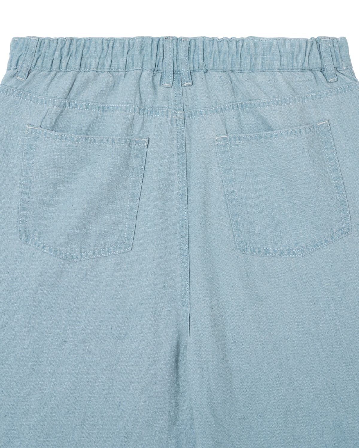 비슬로우(BESLOW) ONE TUCK LINEN DENIM SHORTS WASHED SKY