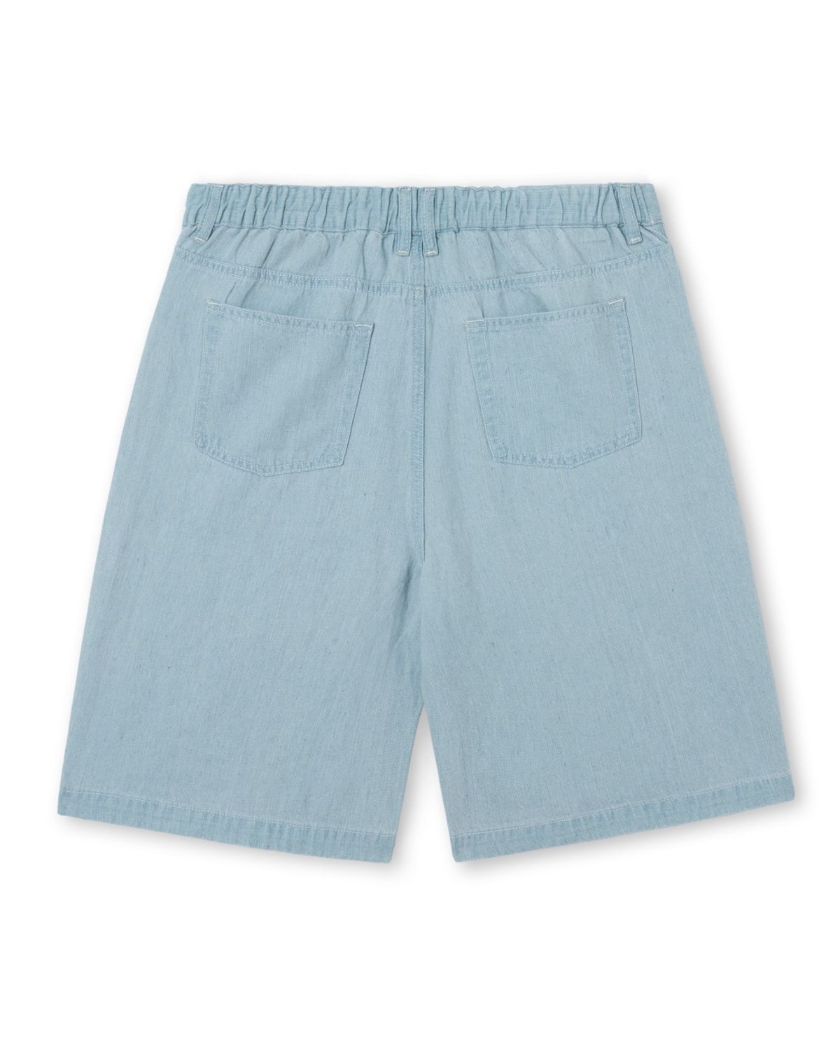 비슬로우(BESLOW) ONE TUCK LINEN DENIM SHORTS WASHED SKY