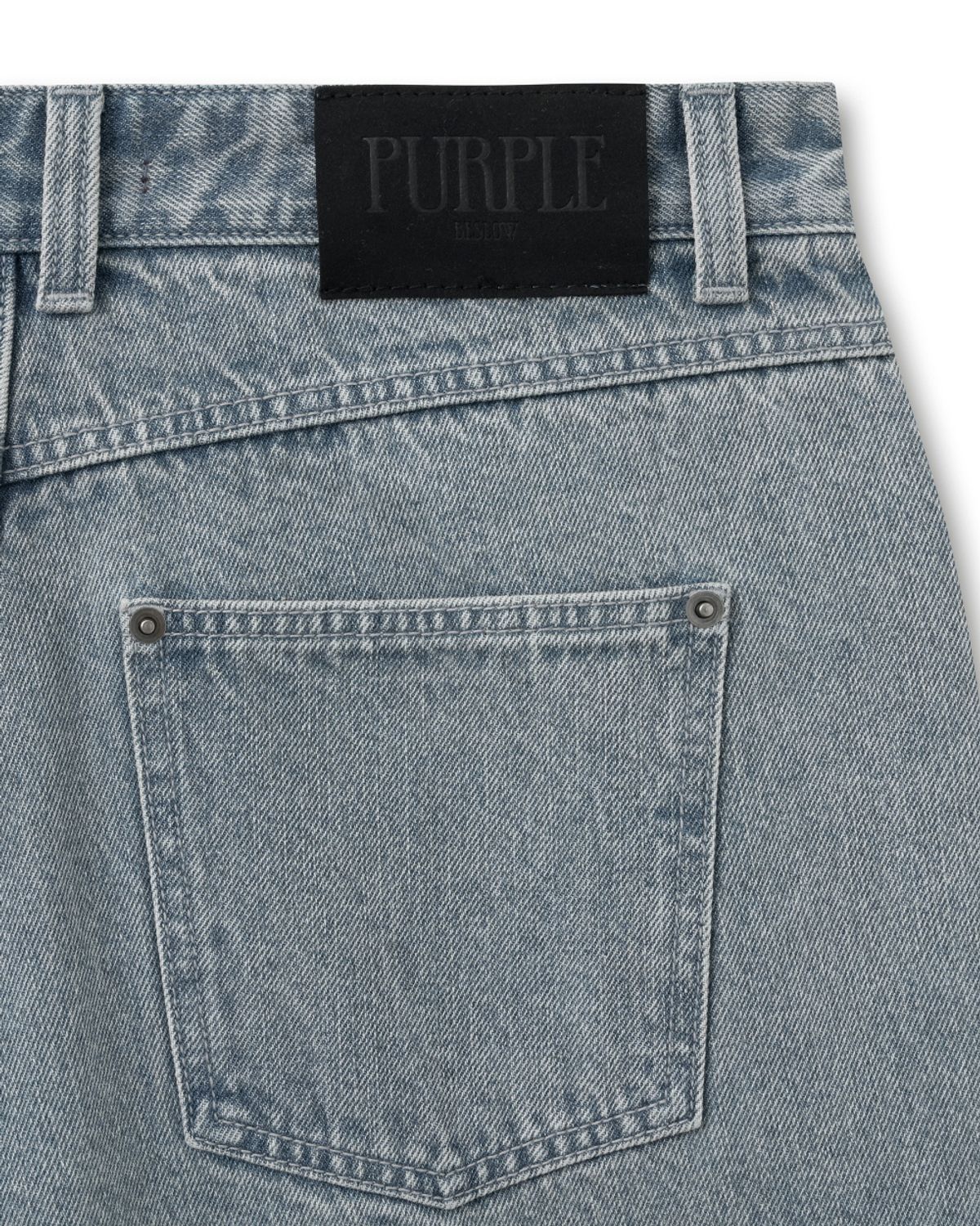 비슬로우(BESLOW) MULTI CUFF DENIM SHORTS ICE GREY