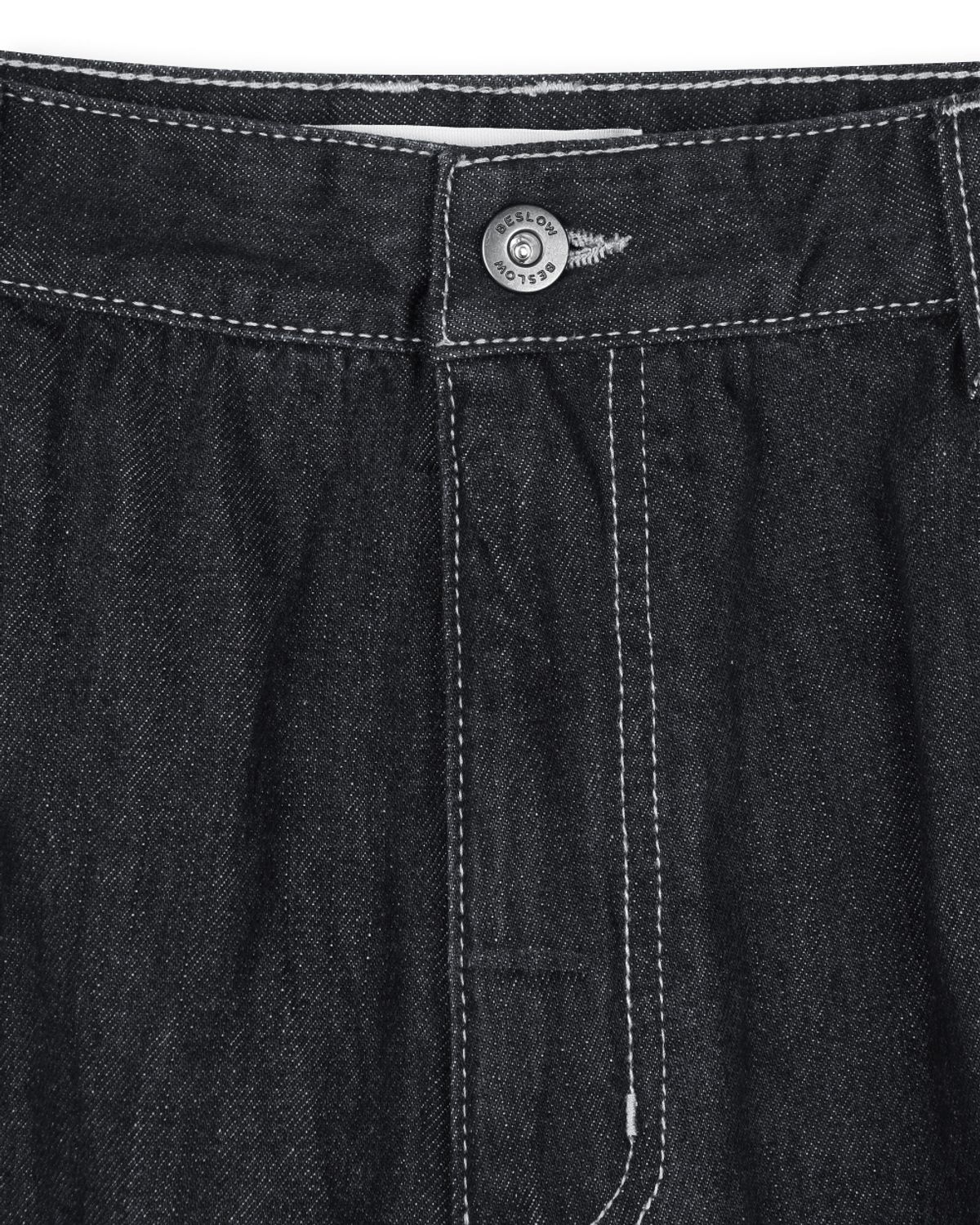 비슬로우(BESLOW) CRINKLE DENIM SHORTS BLACK