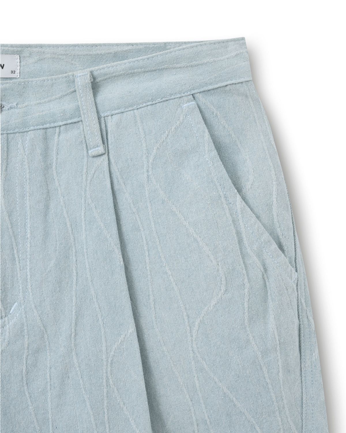 비슬로우(BESLOW) TWIST SEAM DENIM SHORTS WAVE SKY