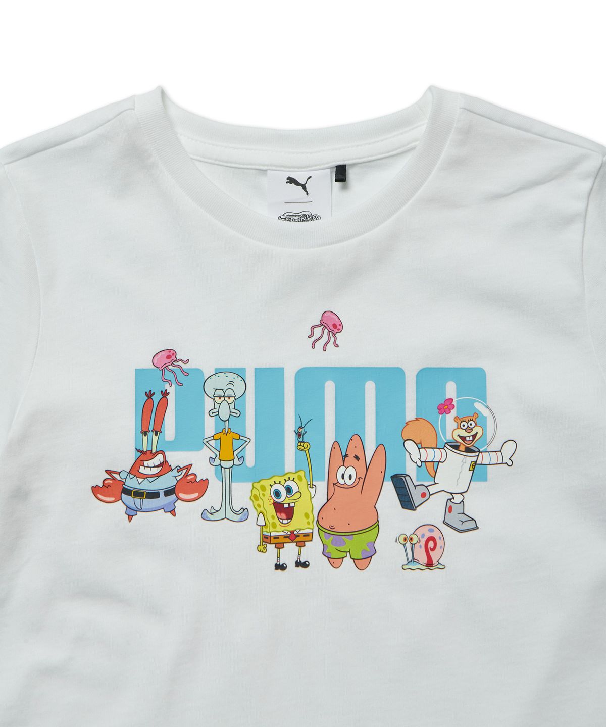 푸마 키즈(PUMA KIDS) 푸마Ⅹ스폰지밥 상하세트 - 화이트/블랙