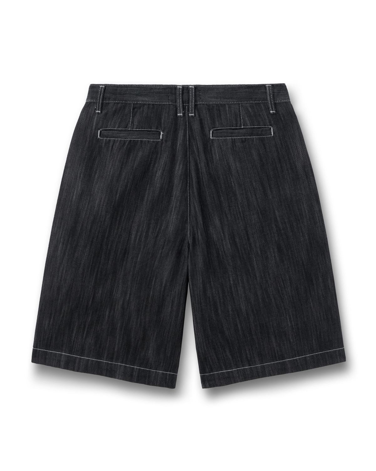 비슬로우(BESLOW) TWIST SEAM DENIM SHORTS BLACK