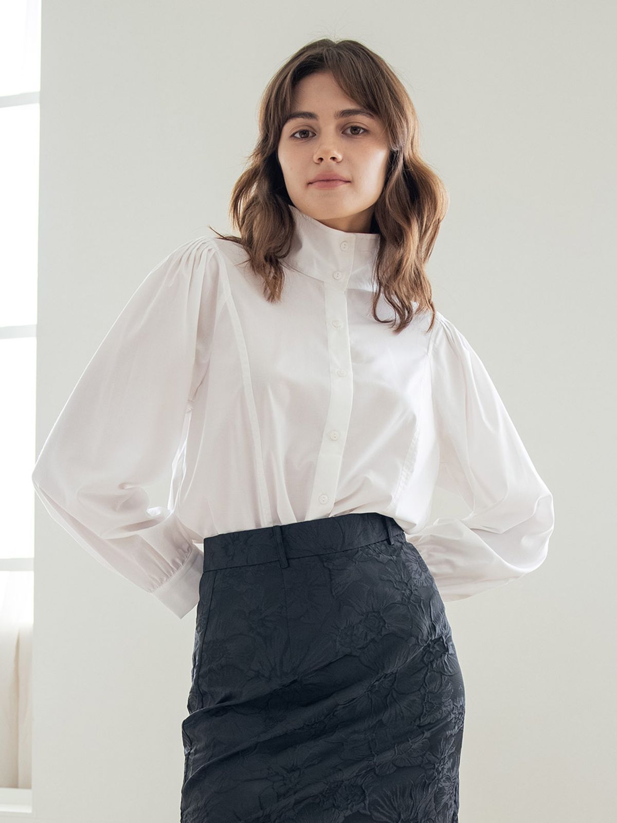 웬스데이딜라잇(WEDNESDAY DELIGHT) WED_Three way collar shirt_WHITE