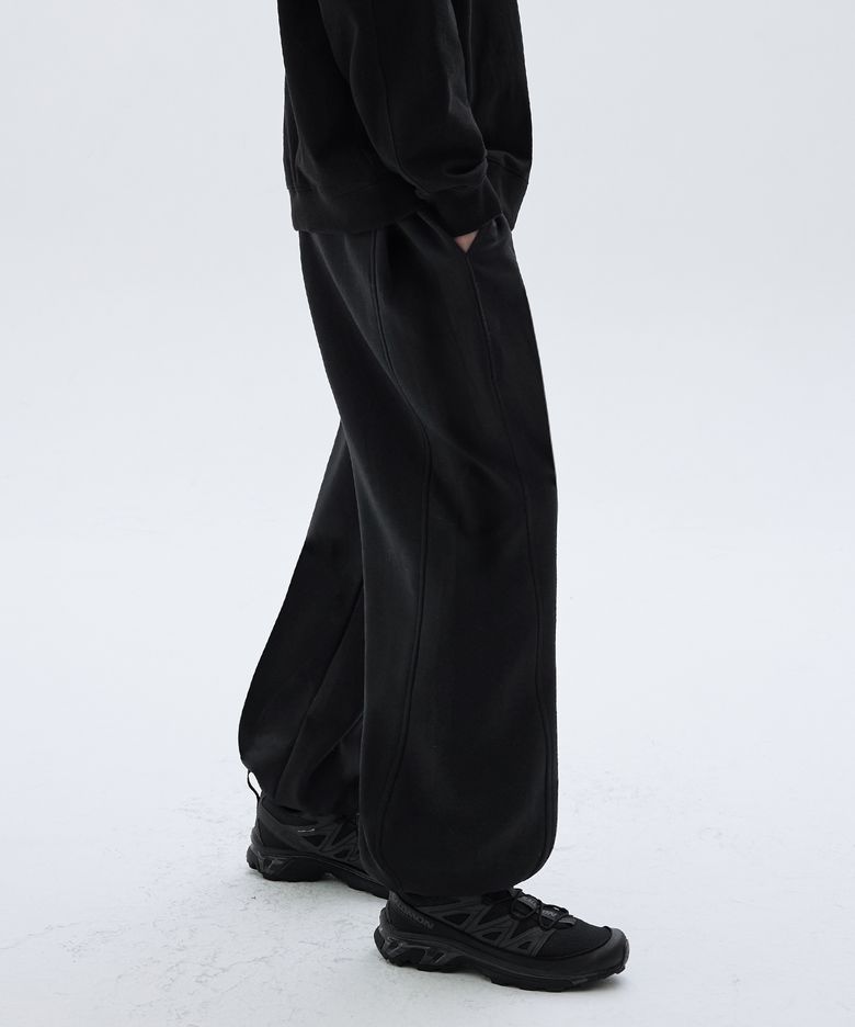 딥 턱 벌룬핏 스웨트 조거 팬츠 (BLACK)
