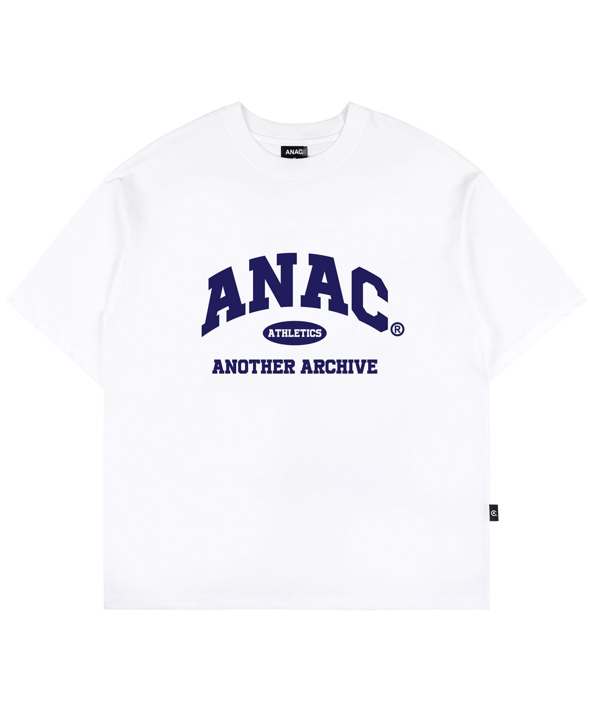 어나더 아카이브(ANOTHER ARCHIVE) 컬리지 스탠다드 로고 반팔_화이트메란지
