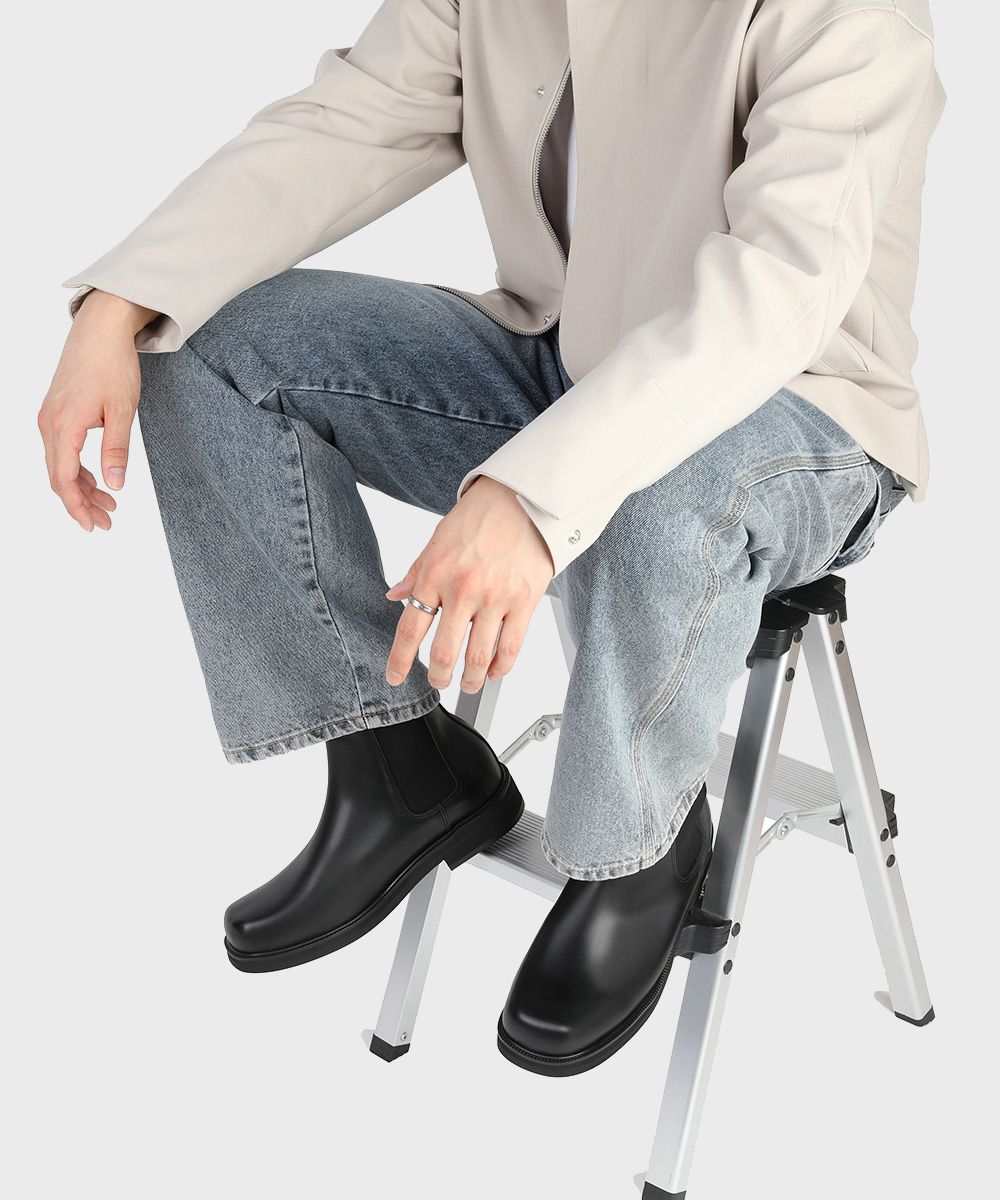 MUSINSA | FIRENZE ATELIER Bold Square-toe Minimal Chelsea Boots