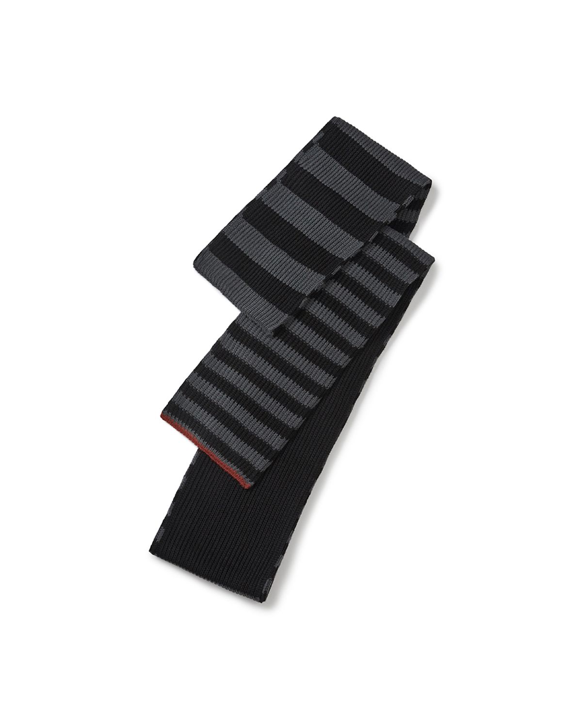 카락터(KARACTOR) Striped knit muffler / Black charcoal