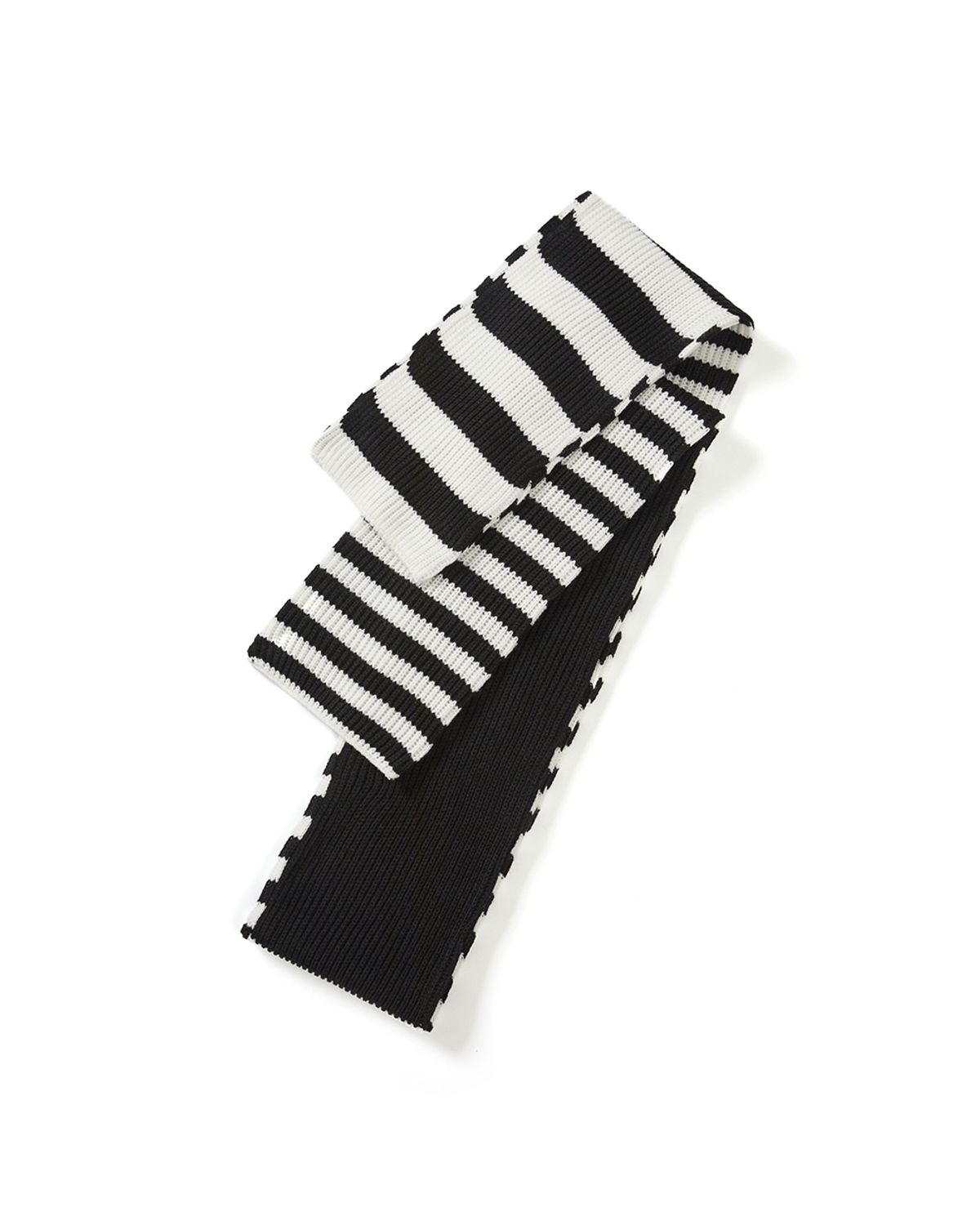 카락터(KARACTOR) Striped knit muffler / Black ivory