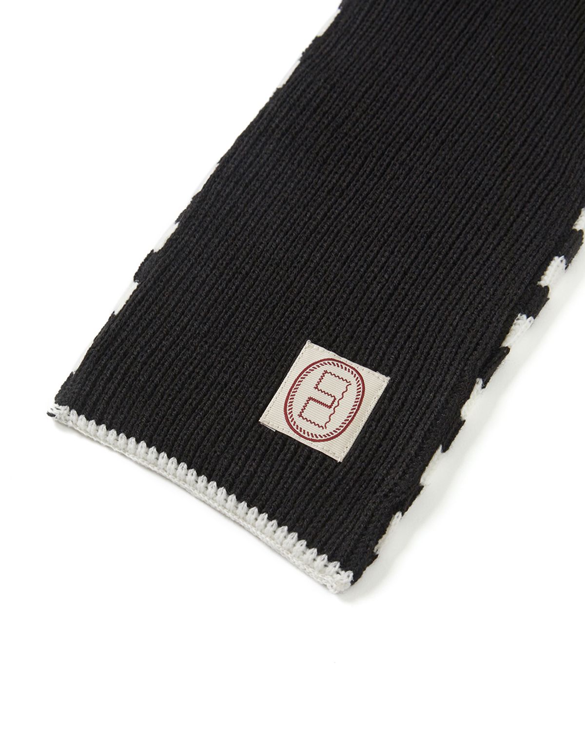 카락터(KARACTOR) Striped knit muffler / Black ivory