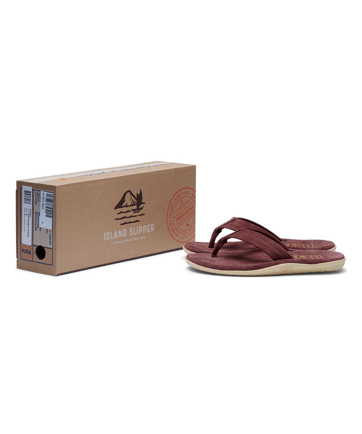 아일랜드 슬리퍼(ISLAND SLIPPER) 스웨이드 텅 버건디 / PT203-BGS